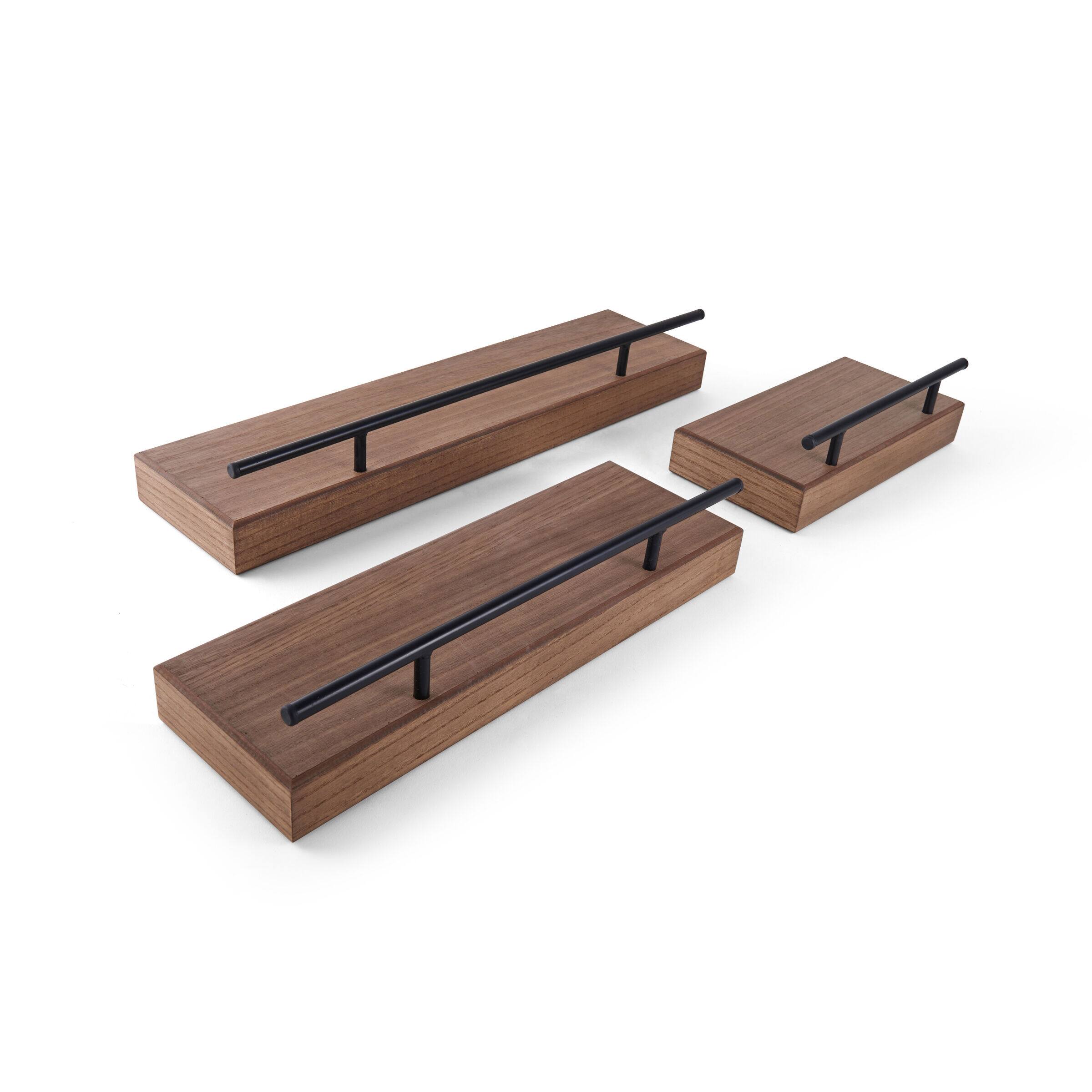 Melannco Natural Metal Railing Shelf Set