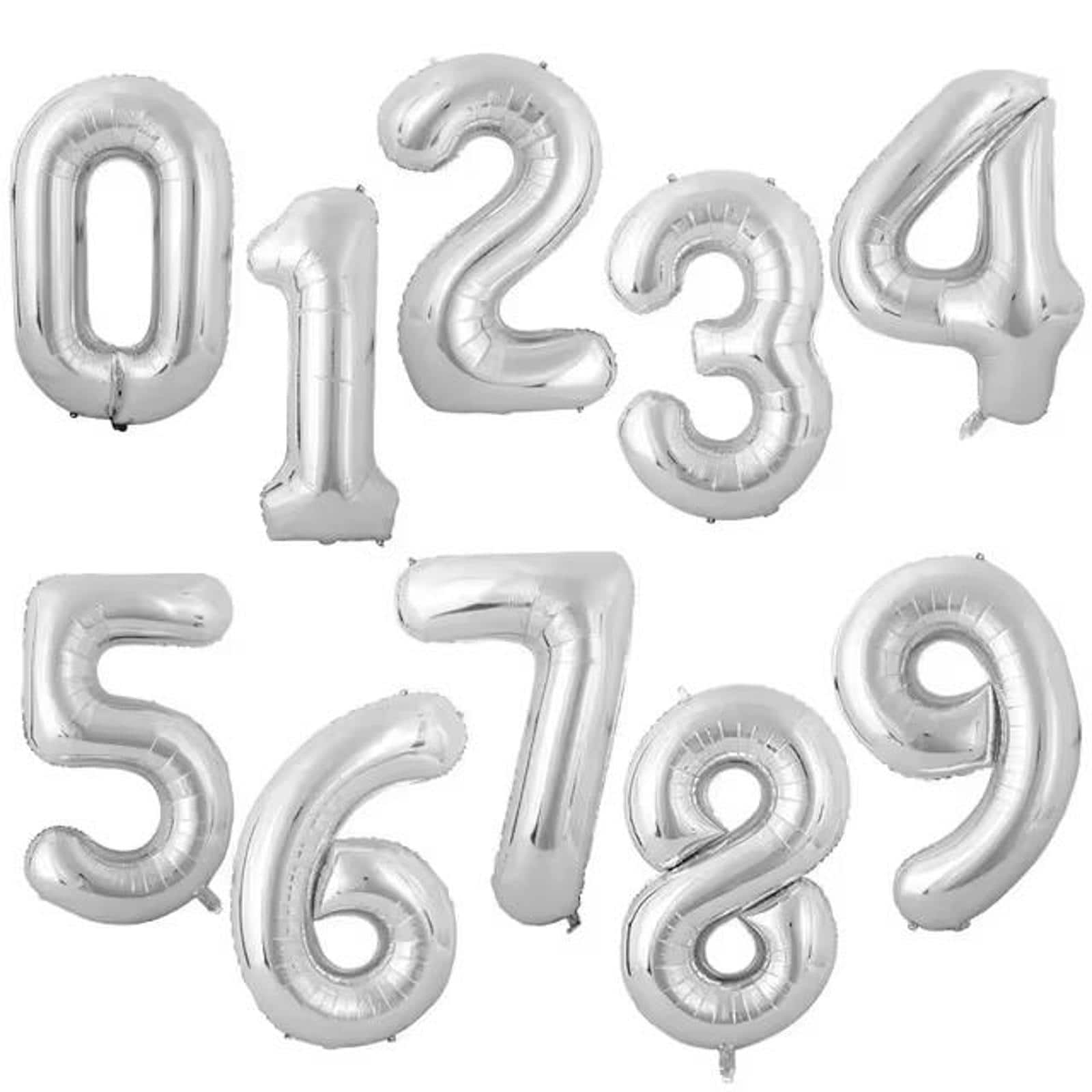 Wizardi 32&#x22; Silver Number Foil Balloon