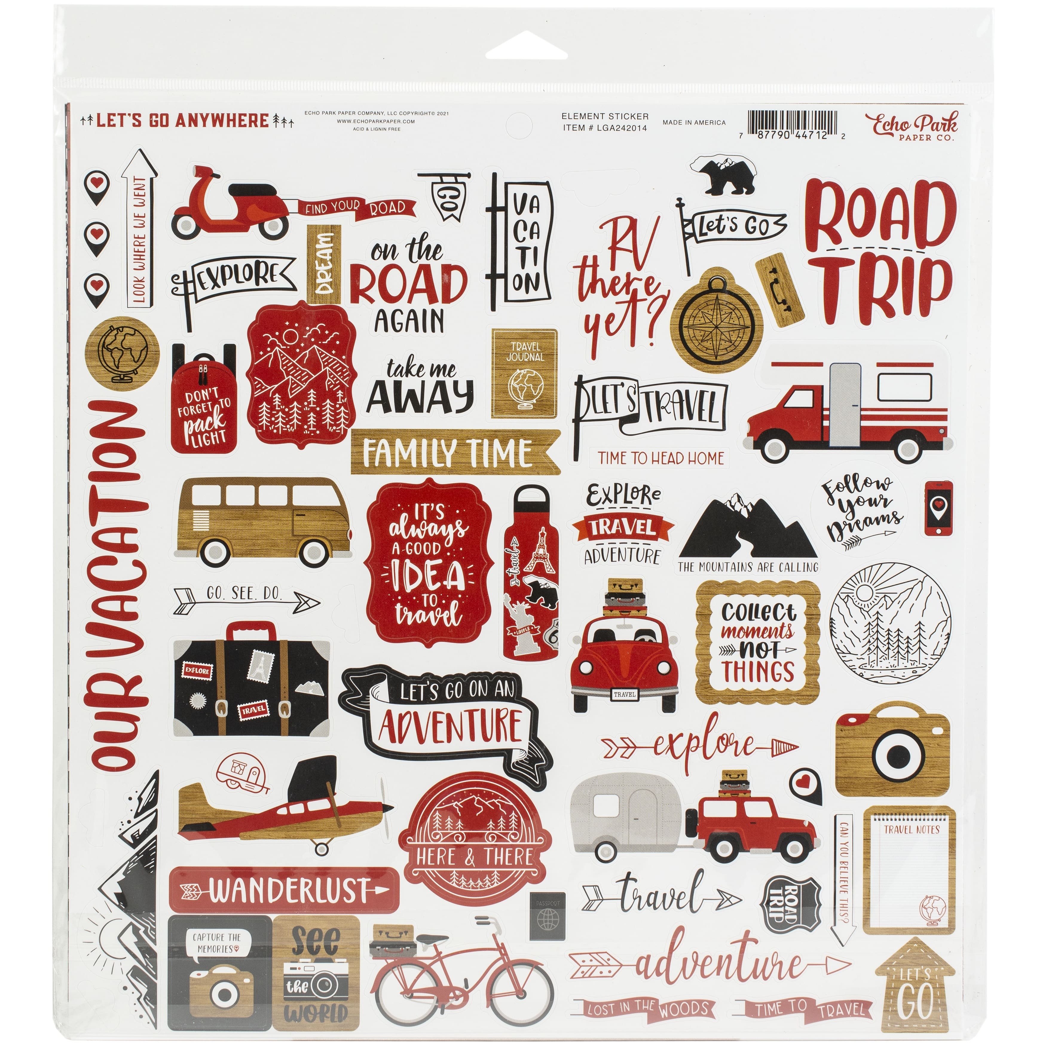 Echo Park&#x2122; Let&#x27;s Go Anywhere Collection Kit, 12&#x22; x 12&#x22;