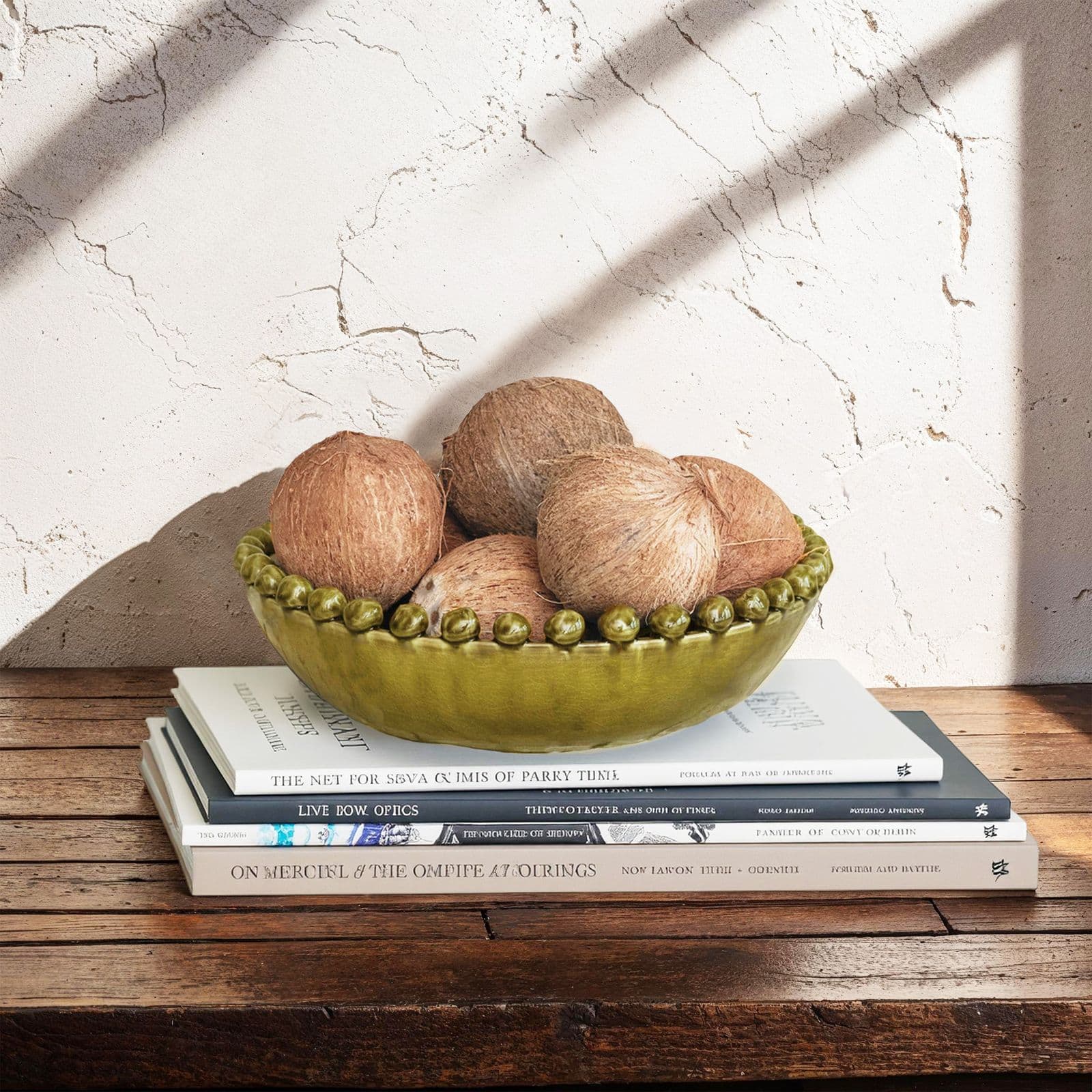 Hello Honey® 16.5" Green Round Hobnail Terra Cotta Decorative Bowl