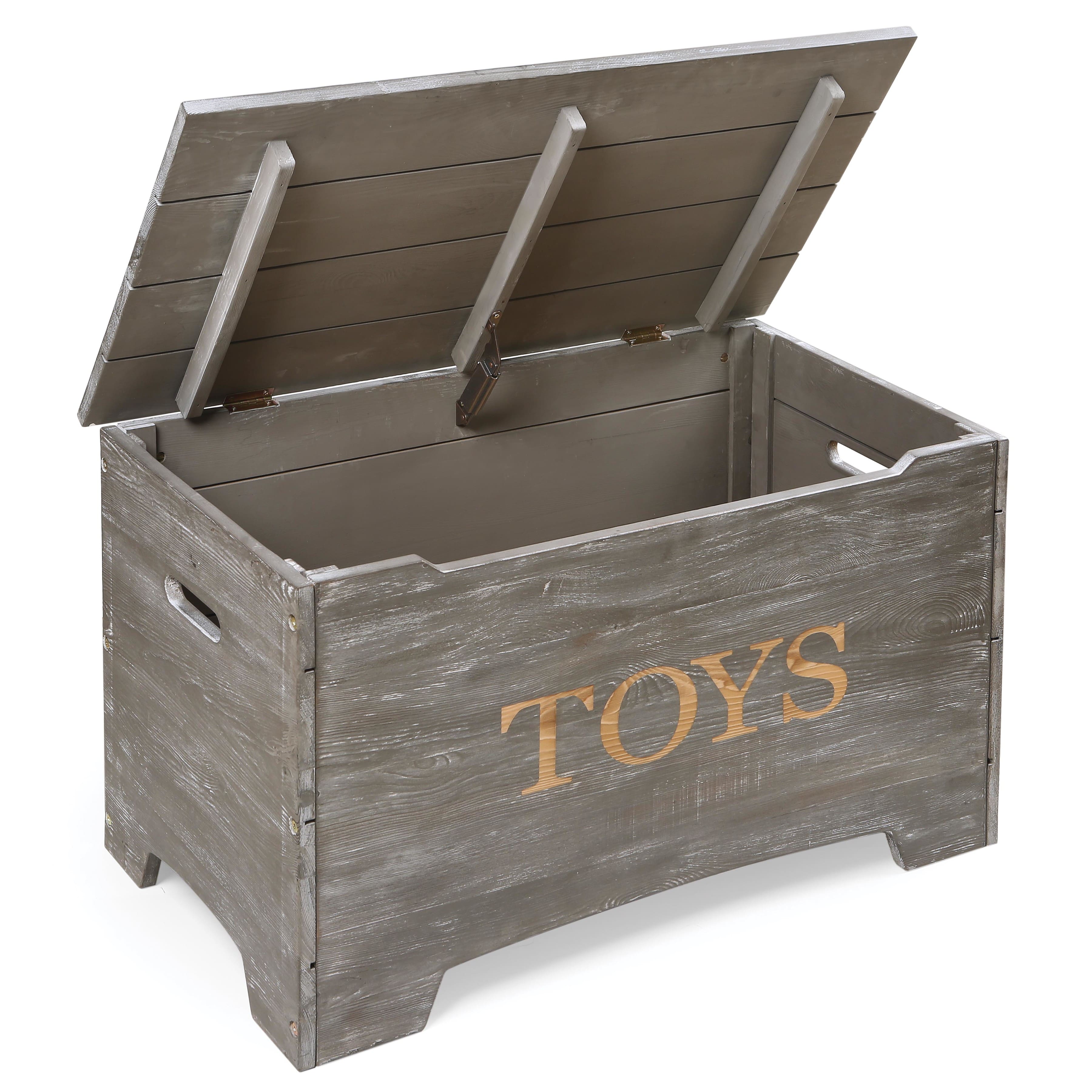 Badger Basket Vintage Gray Solid Wood Rustic Toy Box