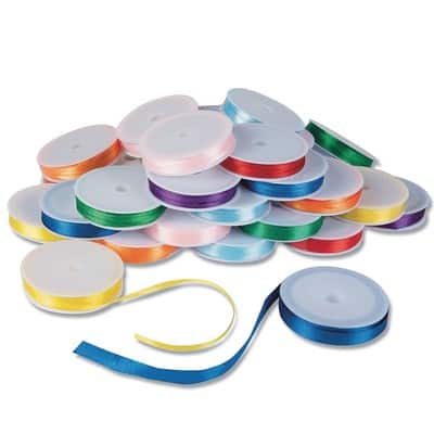 Color Splash!® Satin Ribbon Spool Assortment, 32ct. | Michaels