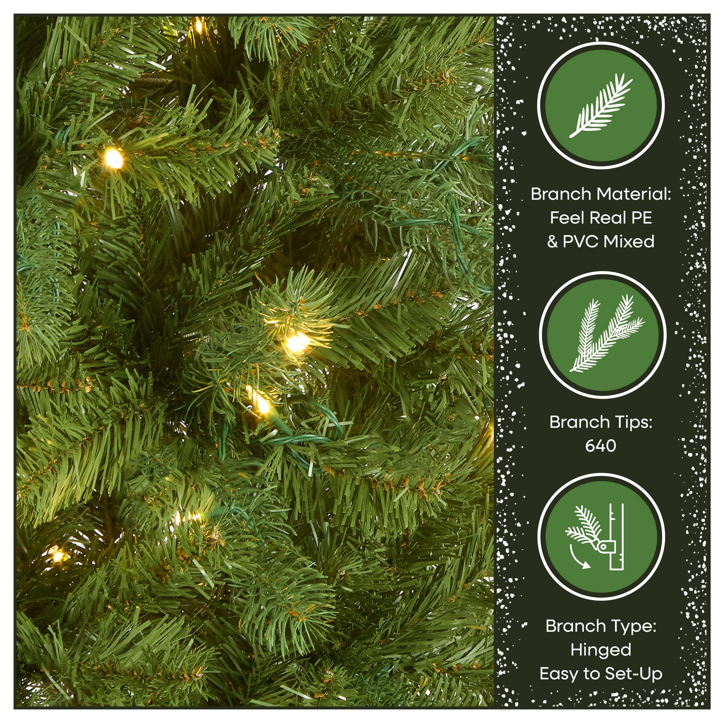 6.5ft. . Pre-Lit Feel Real® Downswept Douglas Fir Pencil Slim Artificial Christmas Tree, Dual Color LED Lights