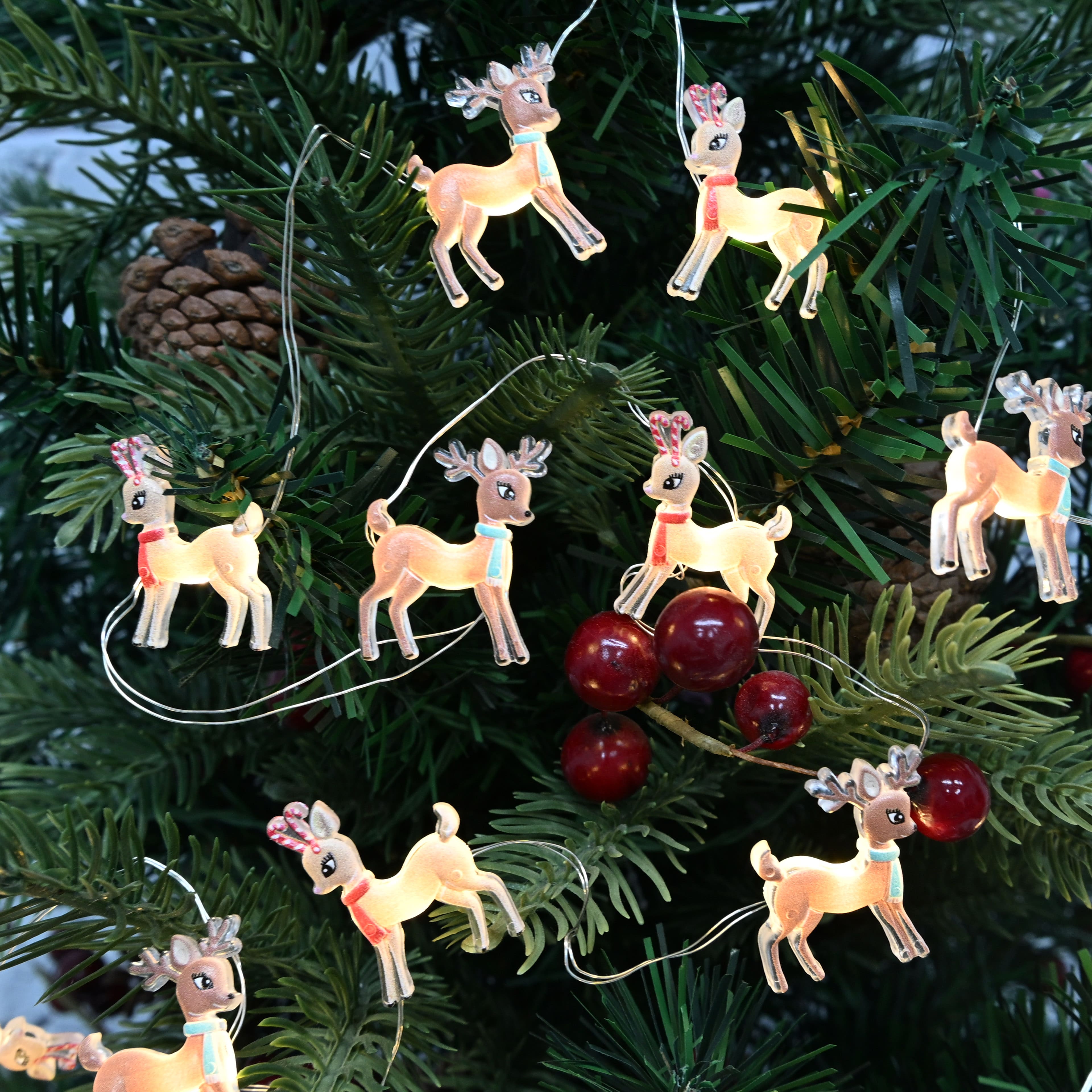 18ct. Warm White LED Reindeer String Lights on Silver Wire by Ashland&#xAE;