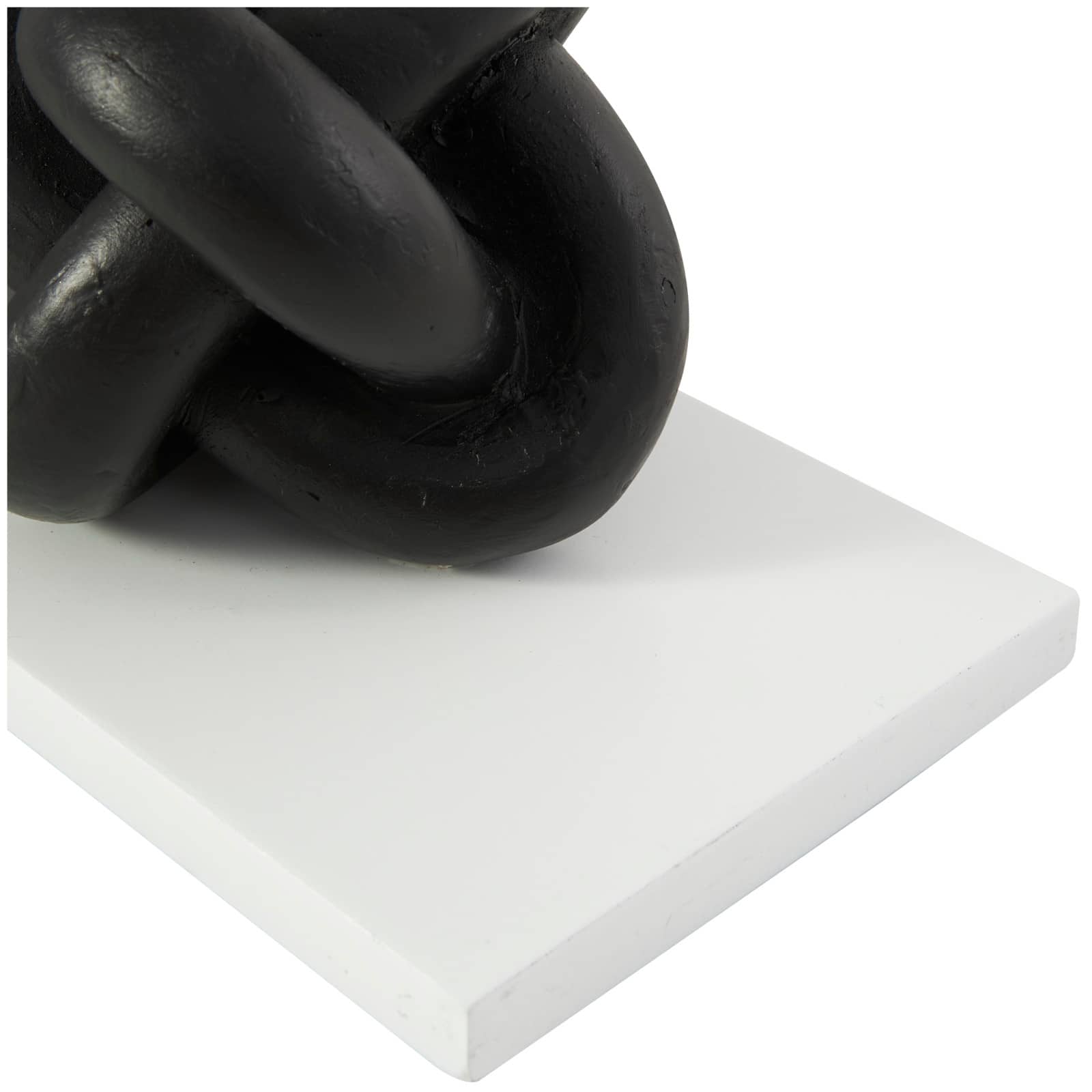 7" Black MDF Knot Bookends with White Stands Set