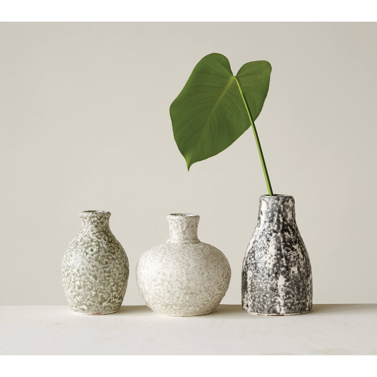 Hello Honey® Distressed Grey Terra Cotta Vases Set
