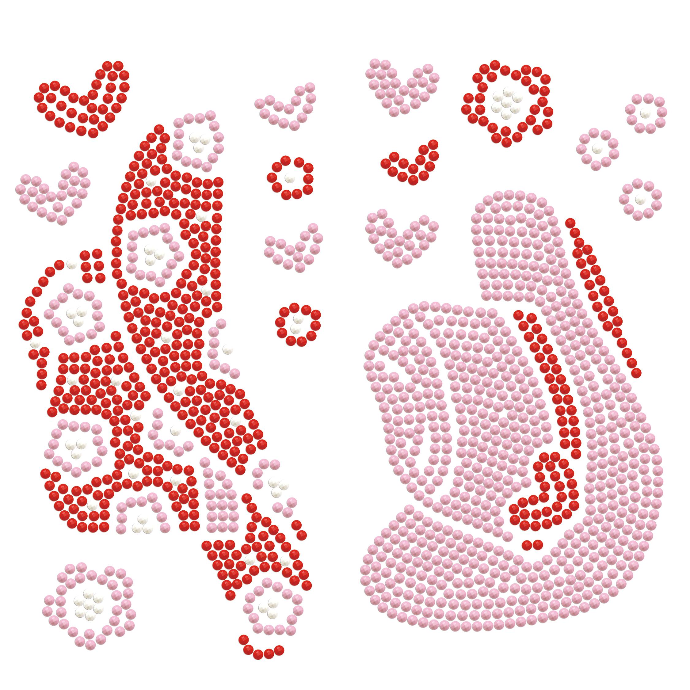 Diamond Dotz® Pink & Red Cowboy Hats Iron-On 'n' Dot Kit