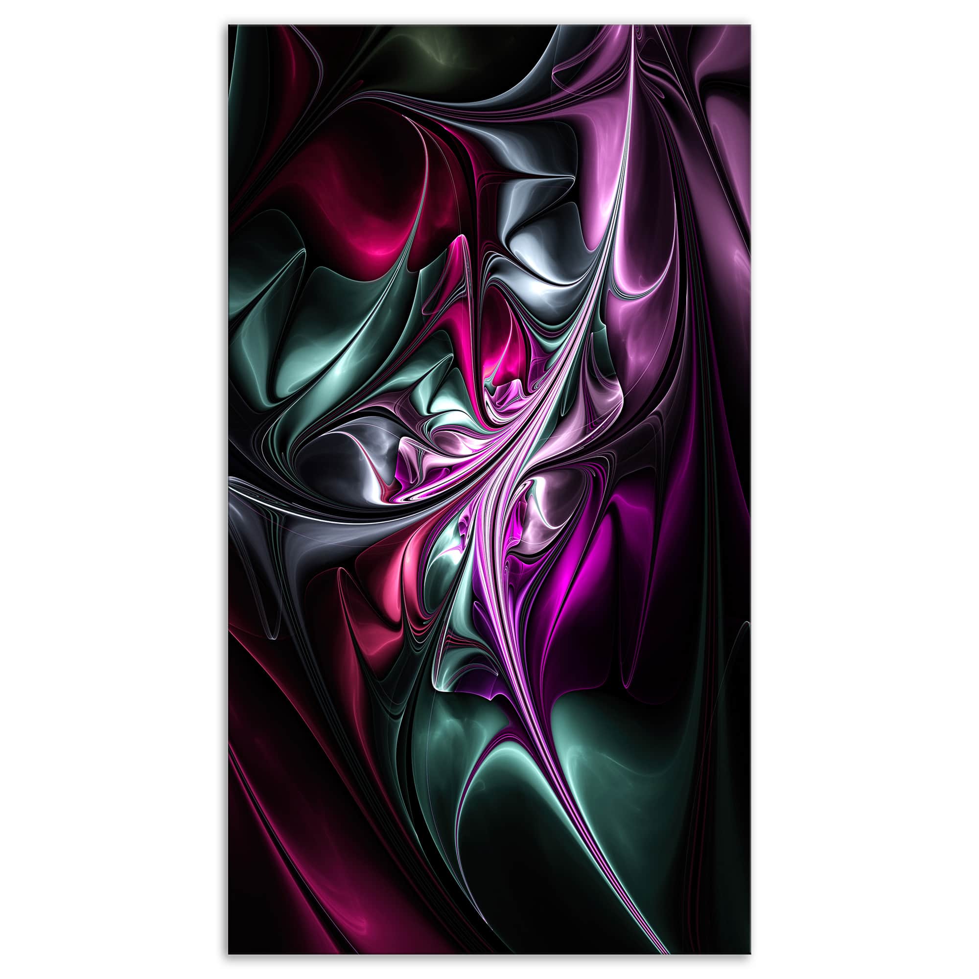Designart - Multicolored Abstract Floral Shapes - Large Floral Wall Art Canvas