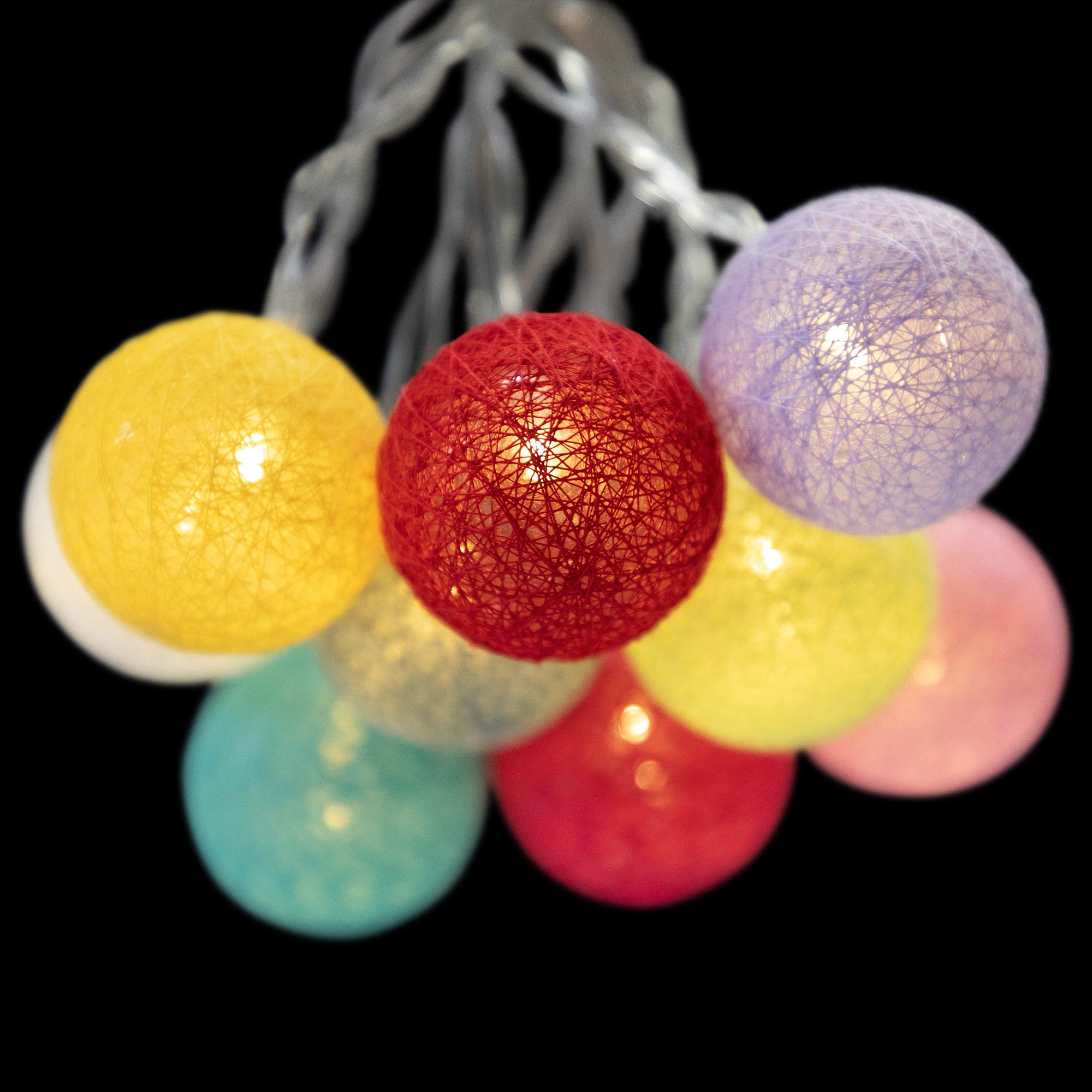 10ct. Multicolor LED Yarn Ball Summer String Lights