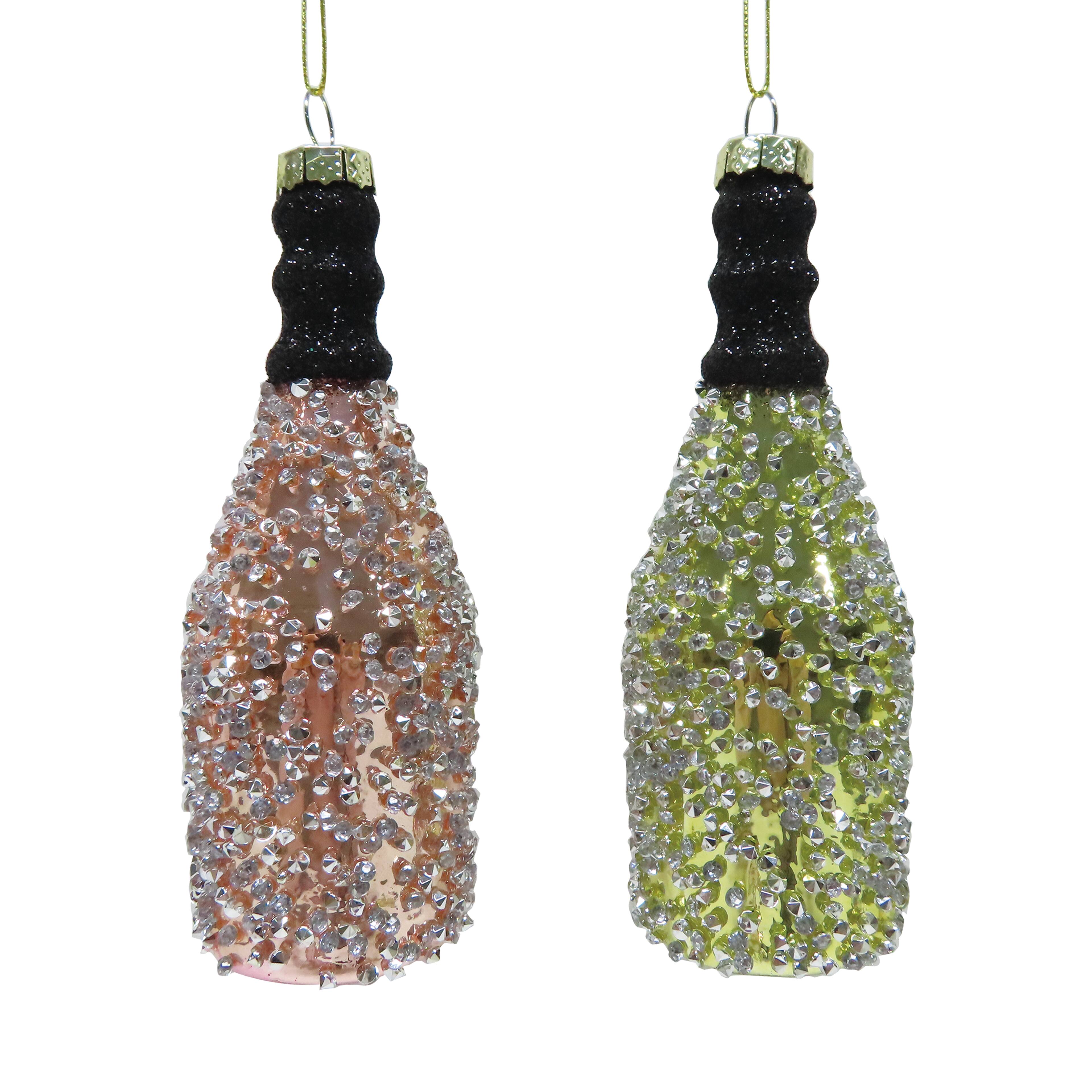 Assortiment d&#x2019;ornements de bouteille de champagne en verre de 12,7 cm d&#x27;Ashland, 1 unit&#xE9;