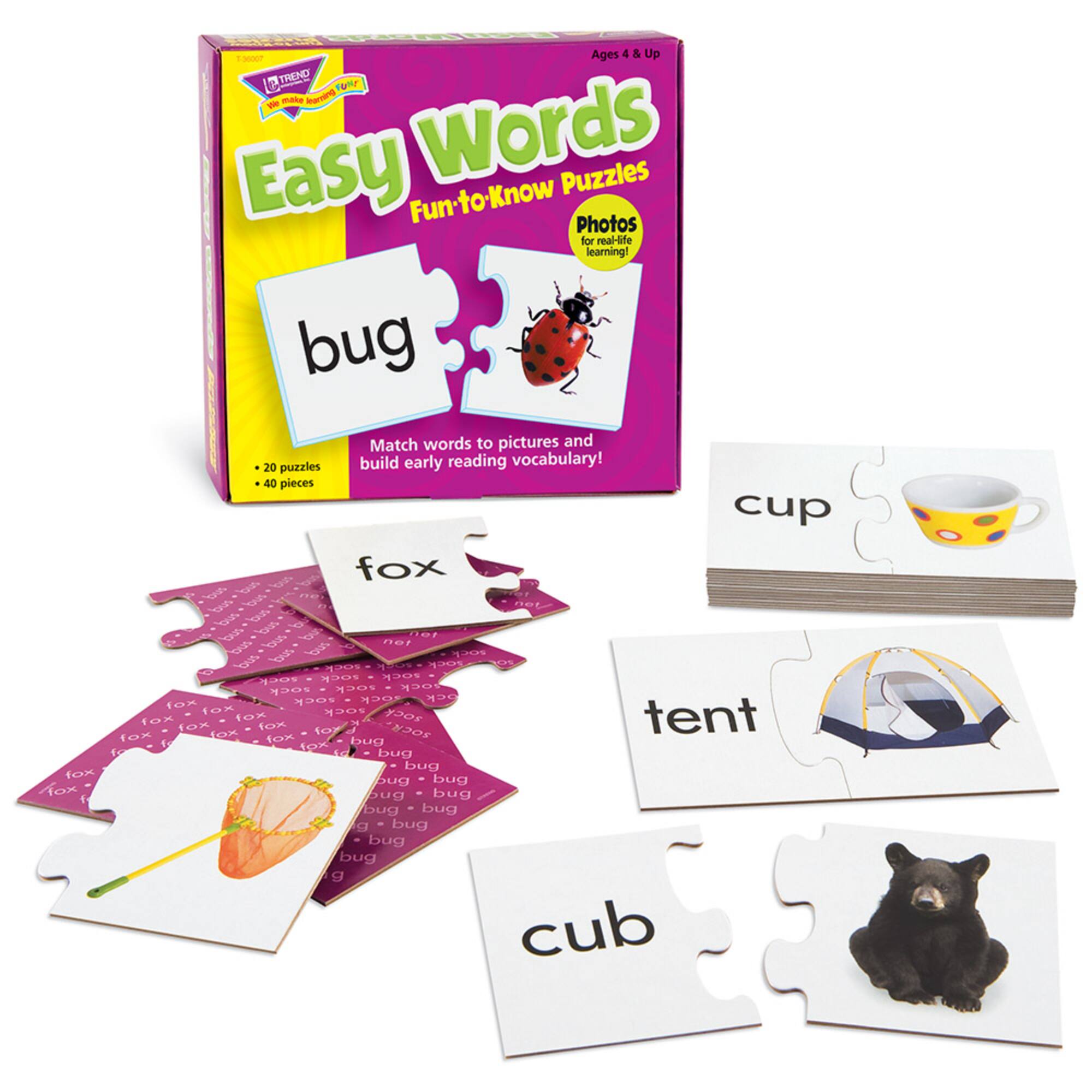 Trend Enterprises® Easy Words Fun-to-Know Puzzles