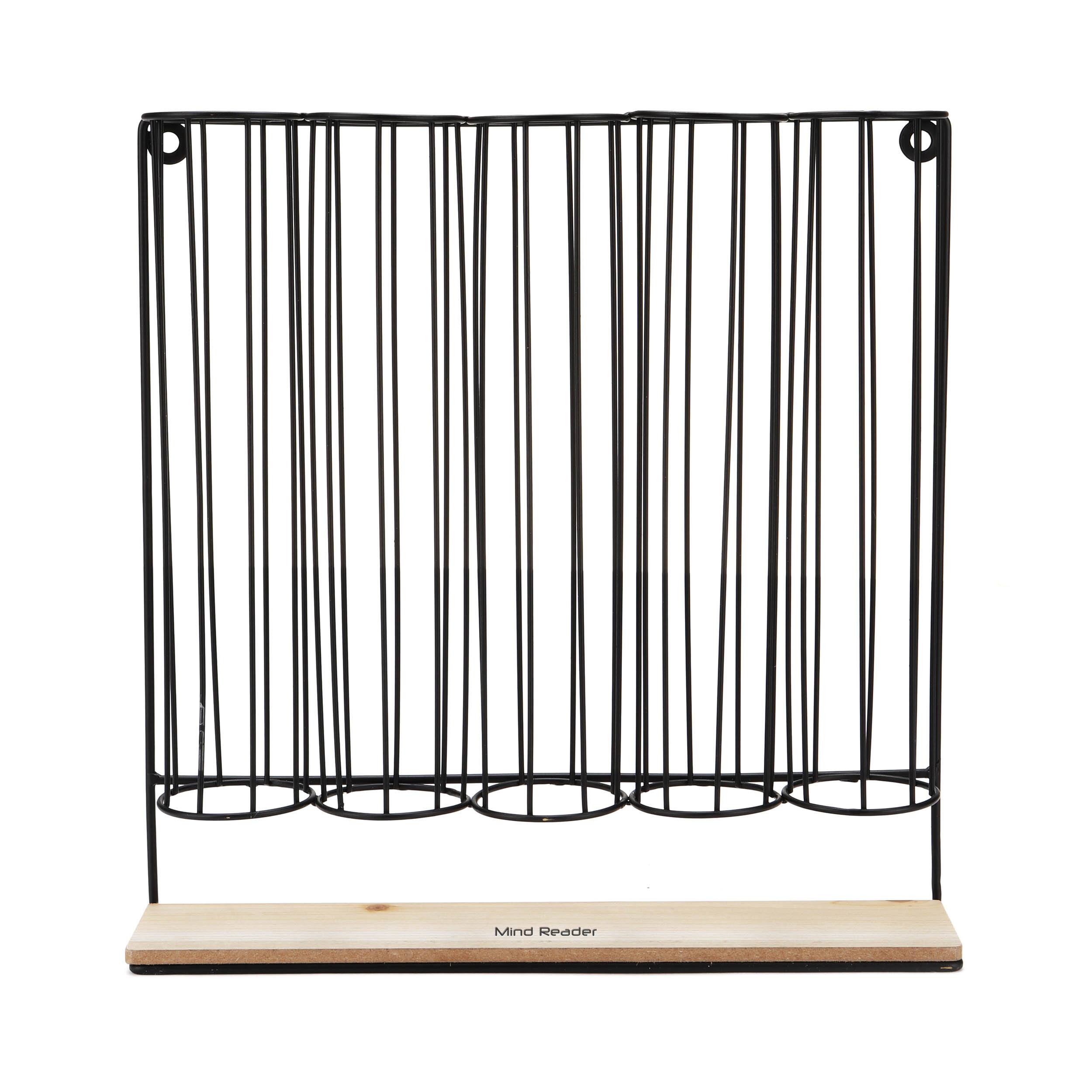 Mind Reader Black 5 Compartment Single Serve Coffee Pod Dispenser Wall Mount