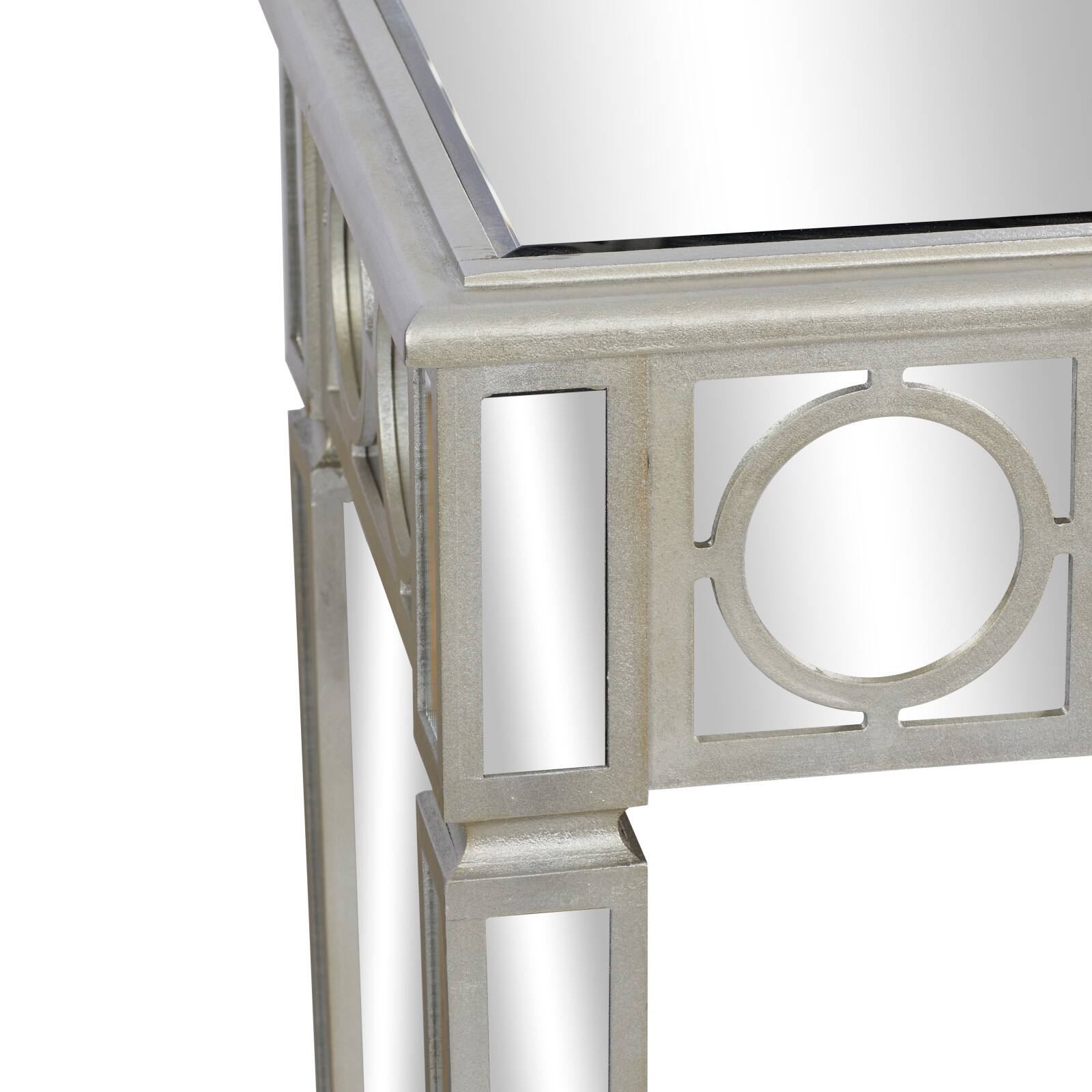 Set of 2 Grey Wood Glam Console Table, 31" x 31"