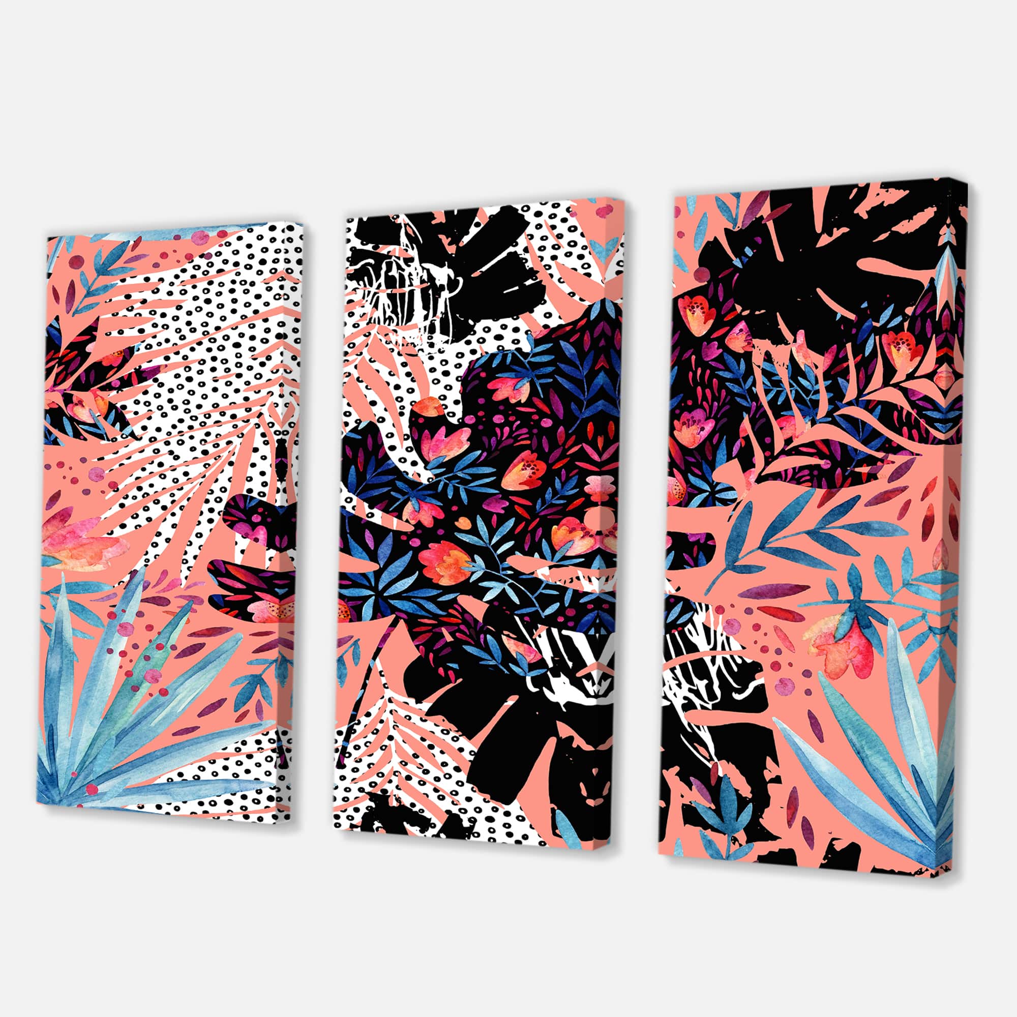 Designart - Tropical Floral Patchwork II