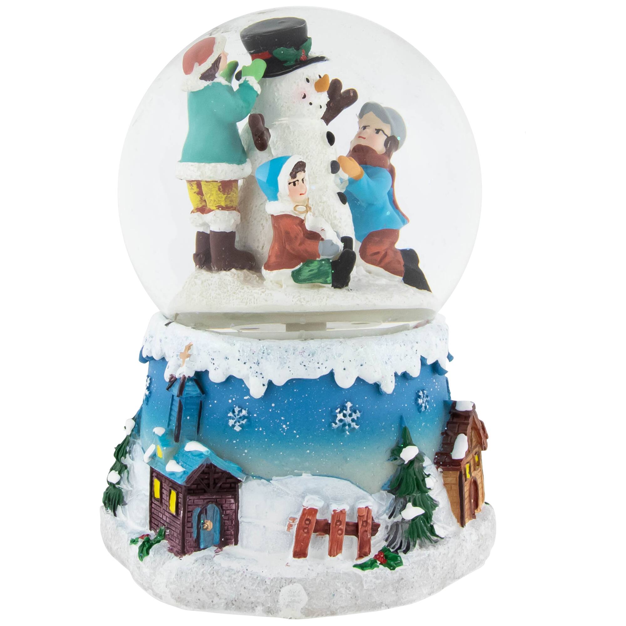 5.5&#x22; Snowman &#x26; Children Musical Swirling Snow Globe