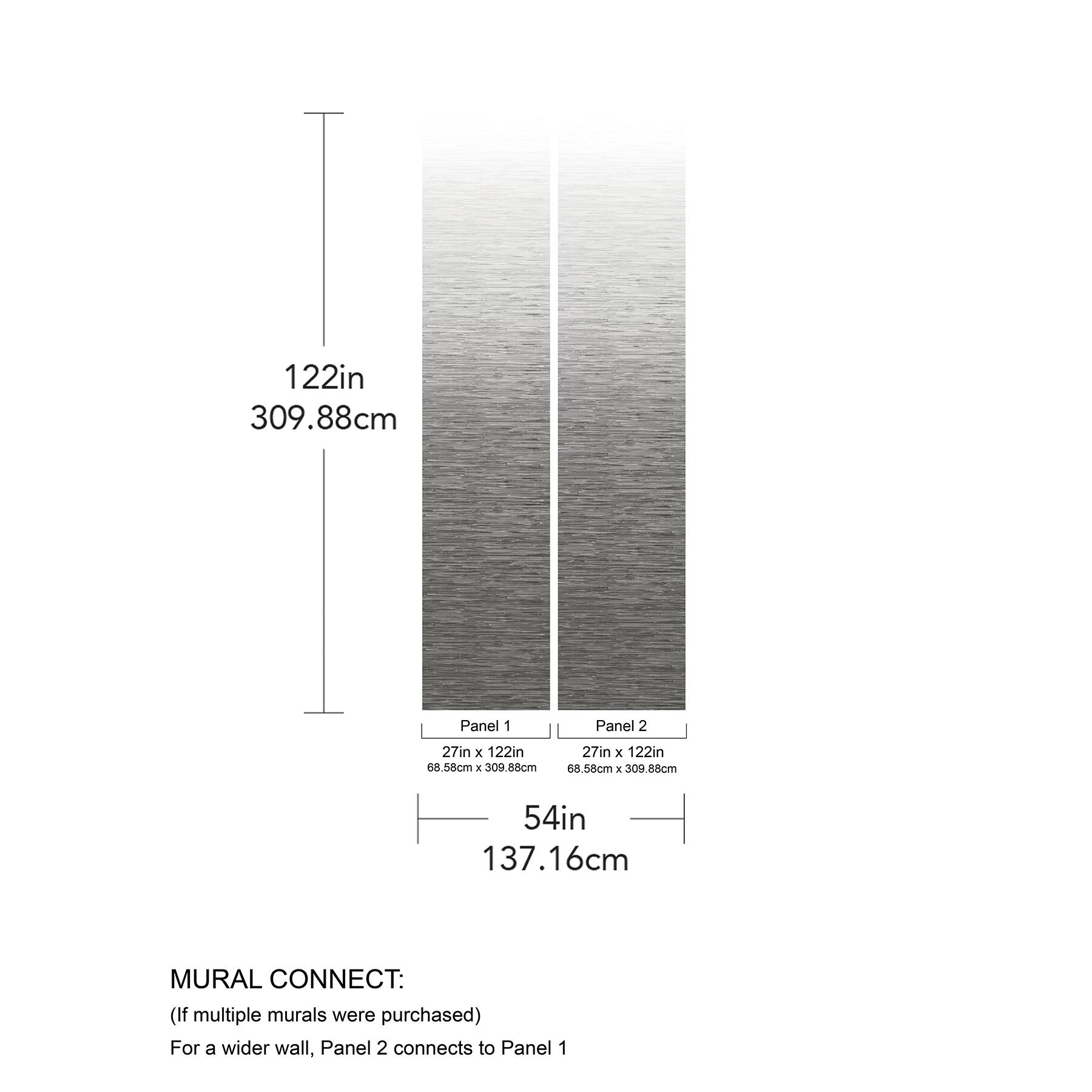 Katie Hunt Light Gray Ombre Mist Wall Mural