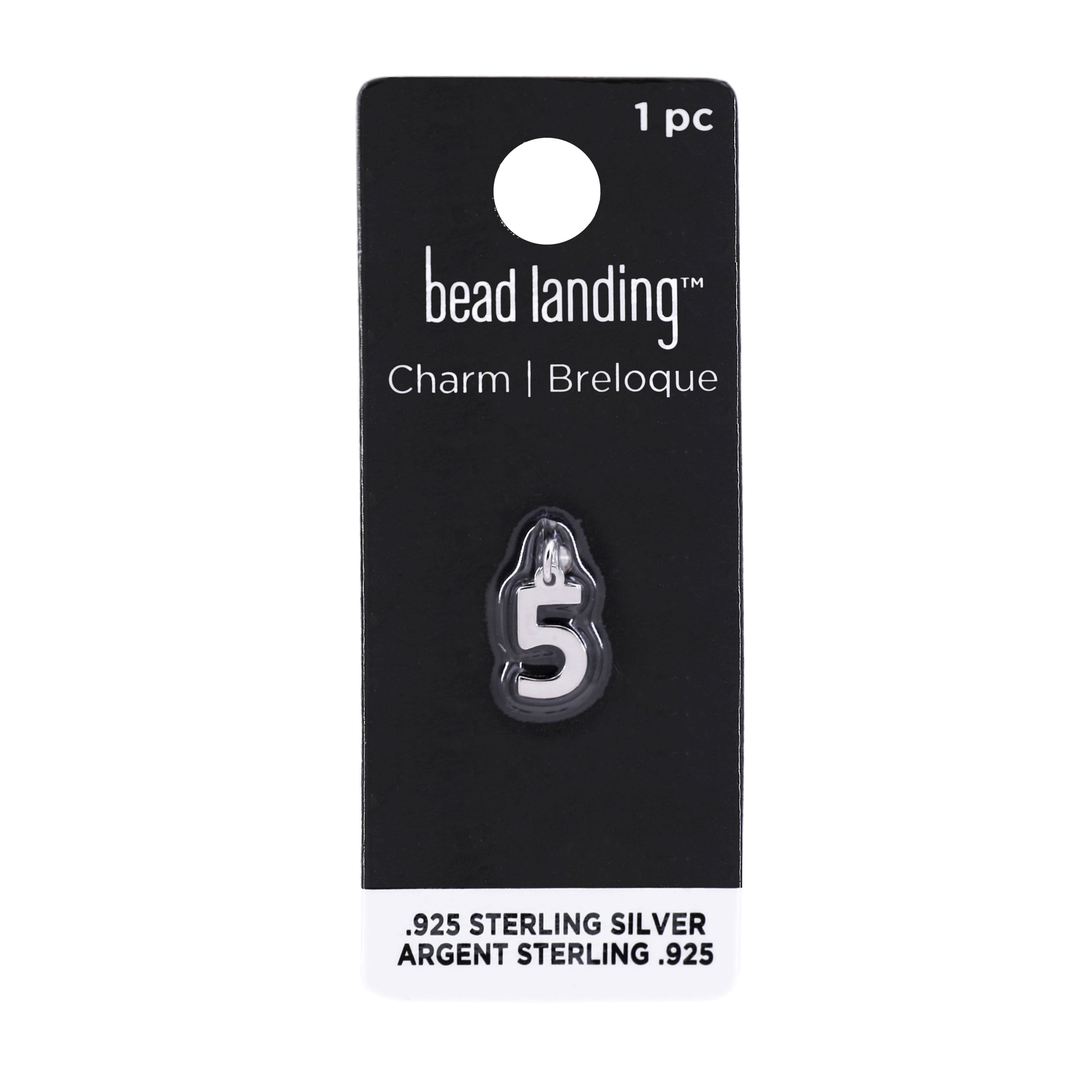 12 Pack: Sterling Silver Number Charm by Bead Landing™