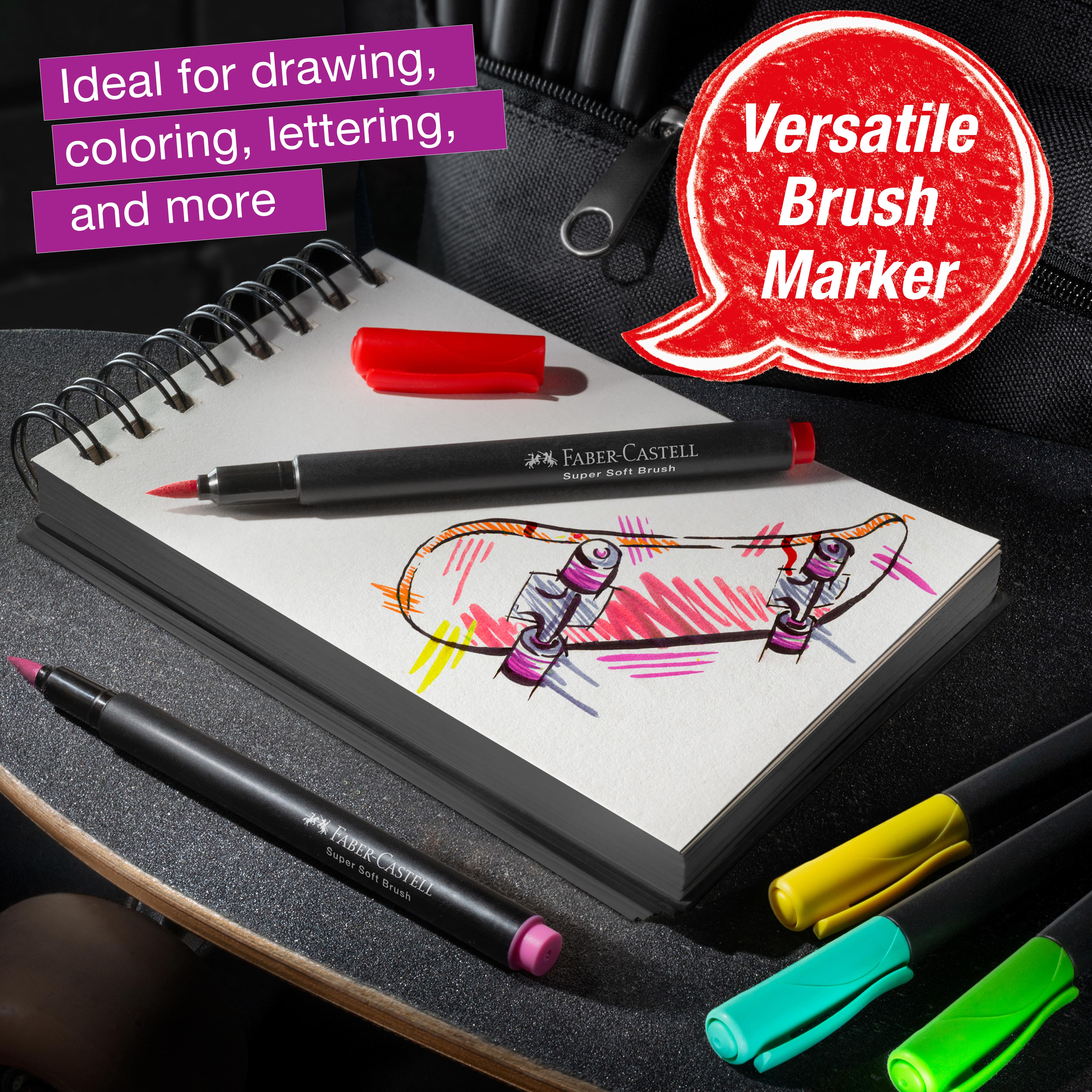 Faber-Castell® 10 Colour Black Edition Felt Tip Brush Pens