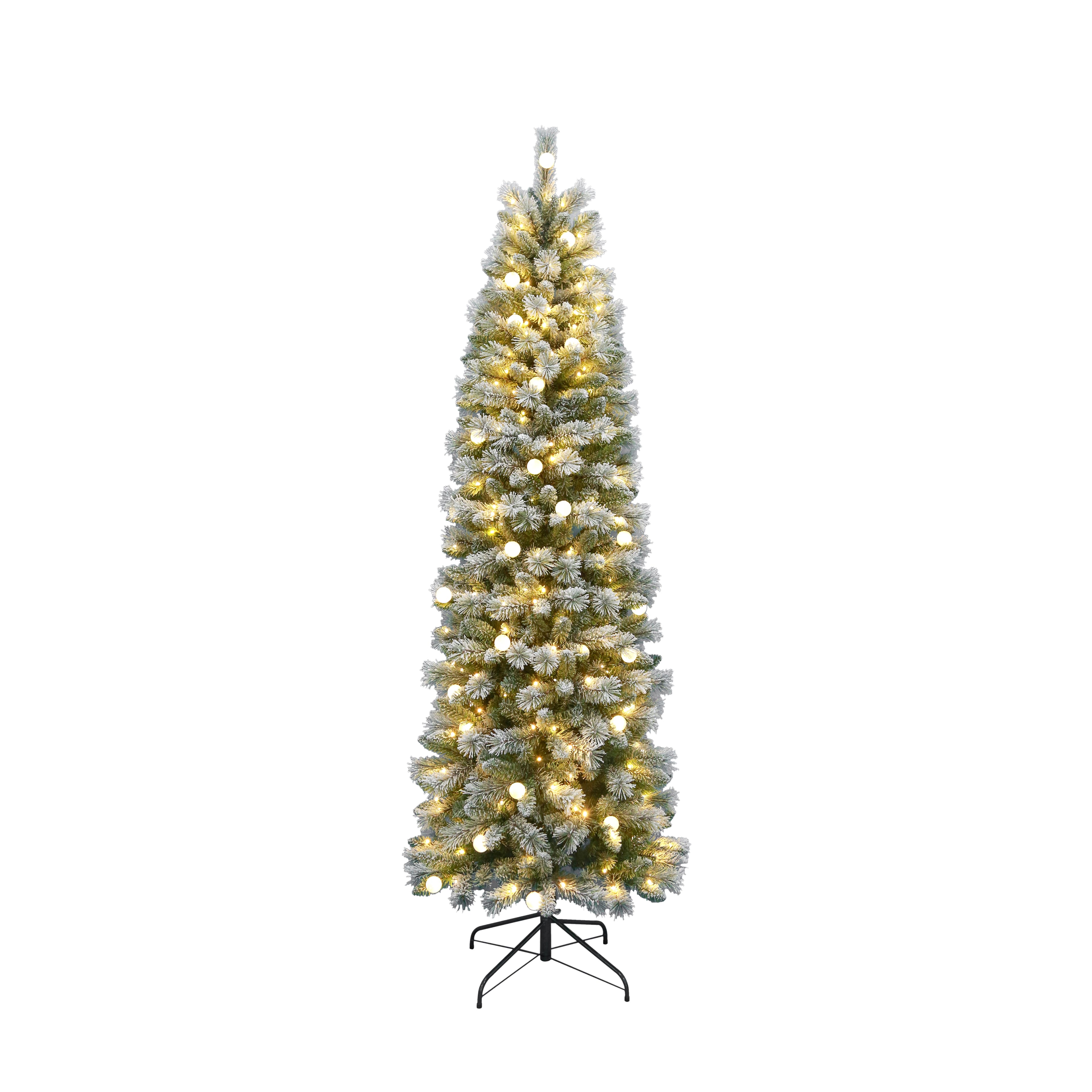 7.5ft. Pre-Lit Flocked Glacier Fir Artificial Christmas Tree, Dual Color LED Lights with G40 Bulbs by Ashland&#xAE;