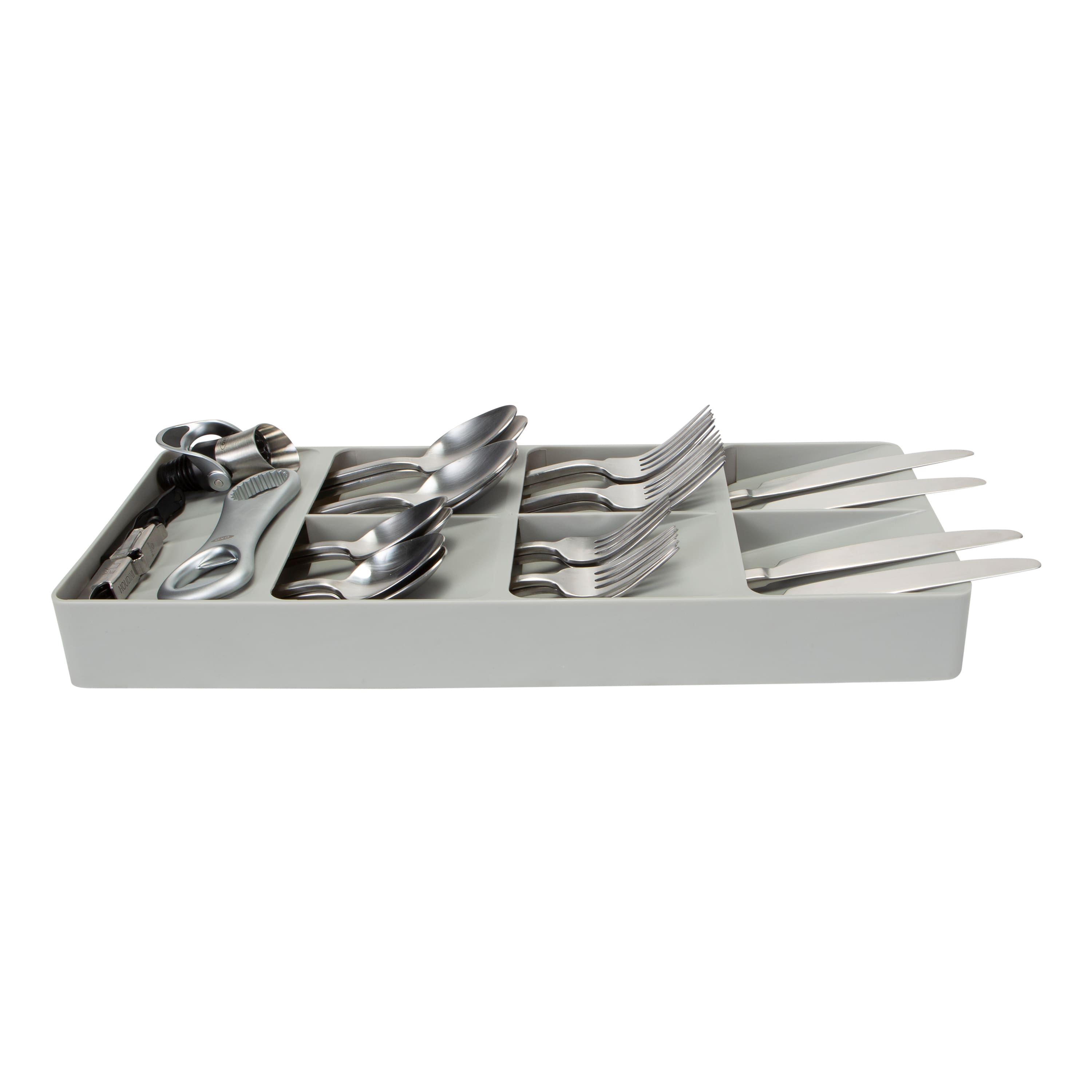 Kitchen Details Gray 7-Slot Drawer Cutlery Organizer