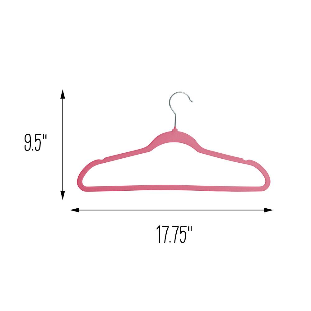 Honey Can Do Pink Slim-Profile Non-Slip Velvet Hangers, 35ct.