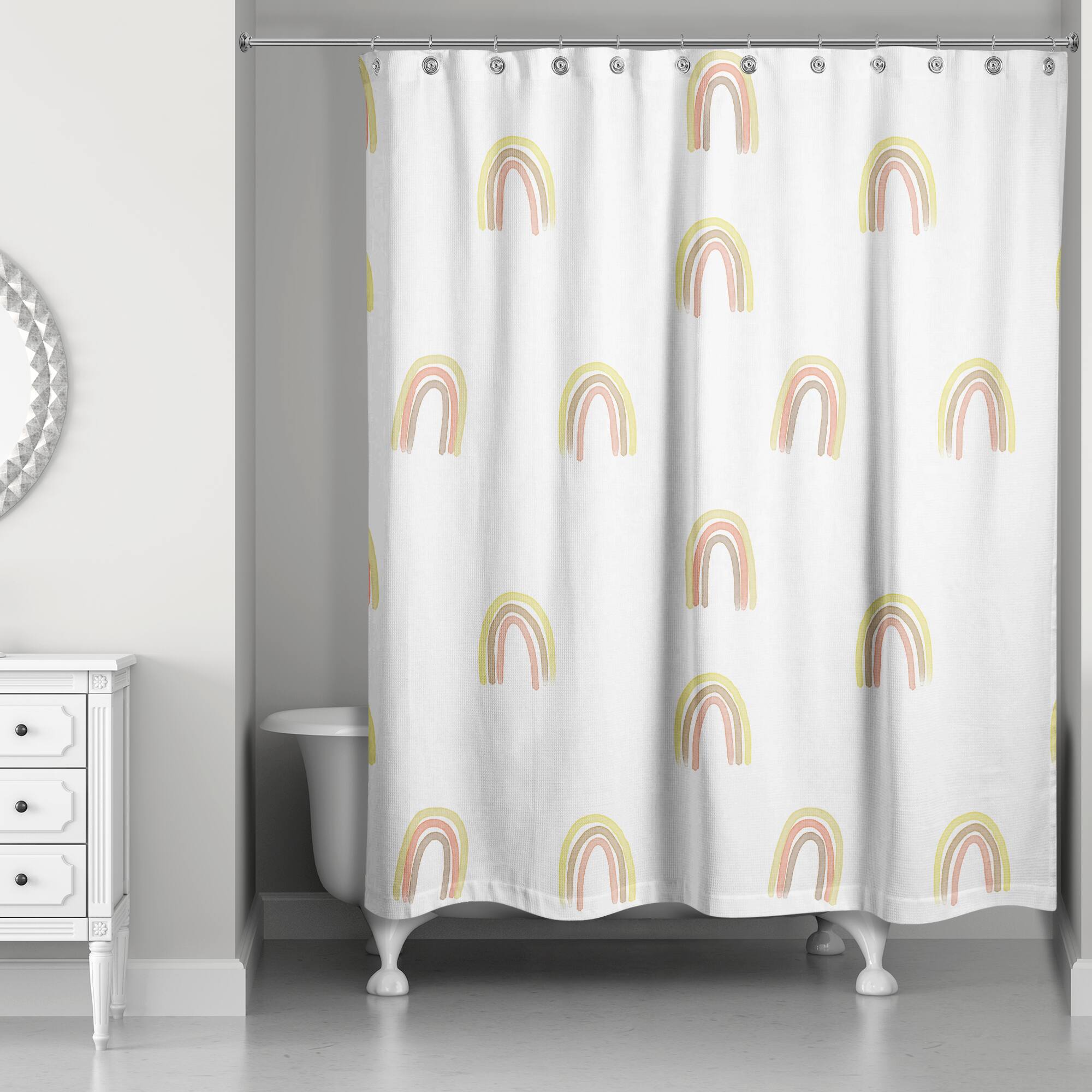 Random Rainbow Pattern 71" x 74" Shower Curtain
