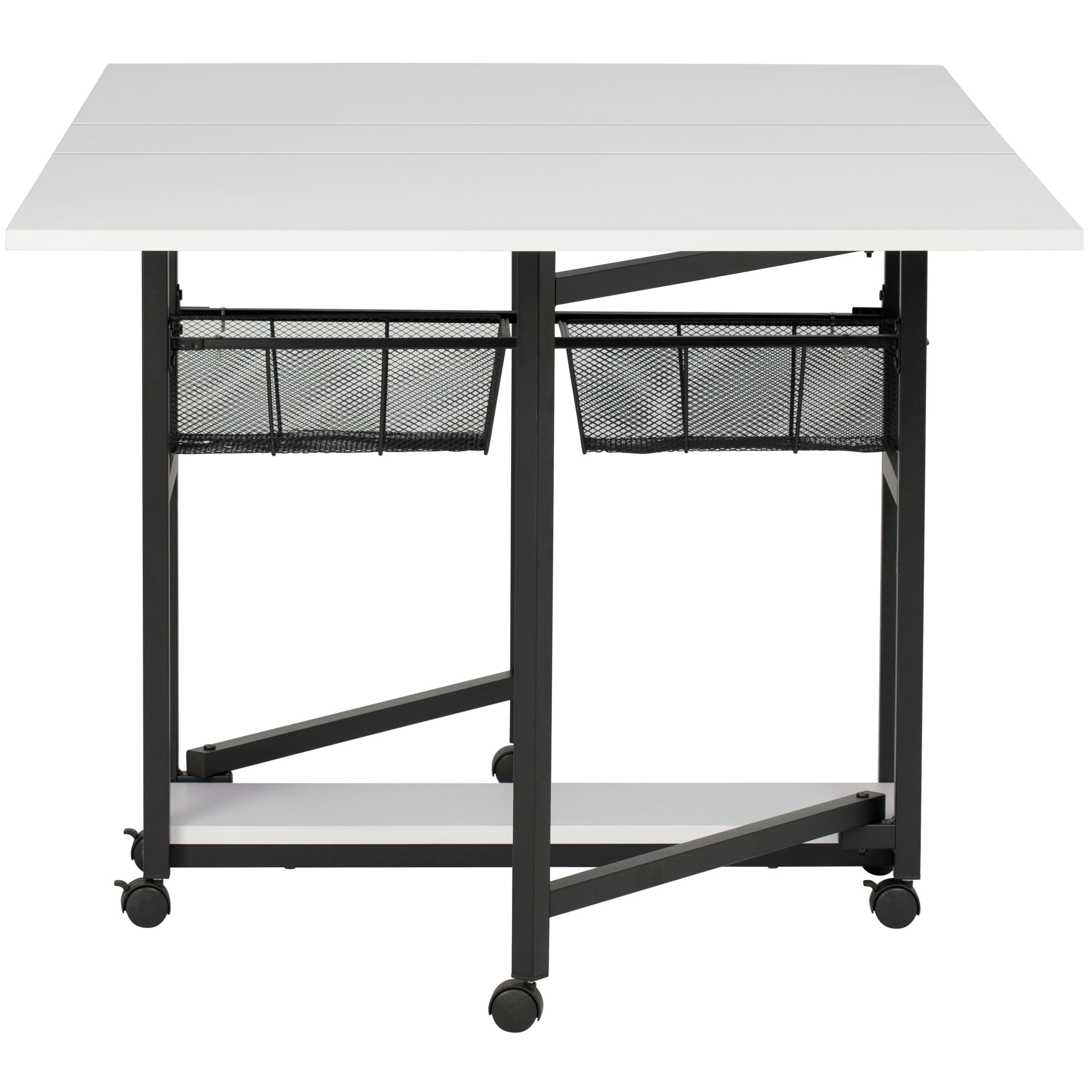 Sew Ready Mobile Craft Table with Folding Top &#x26; Storage
