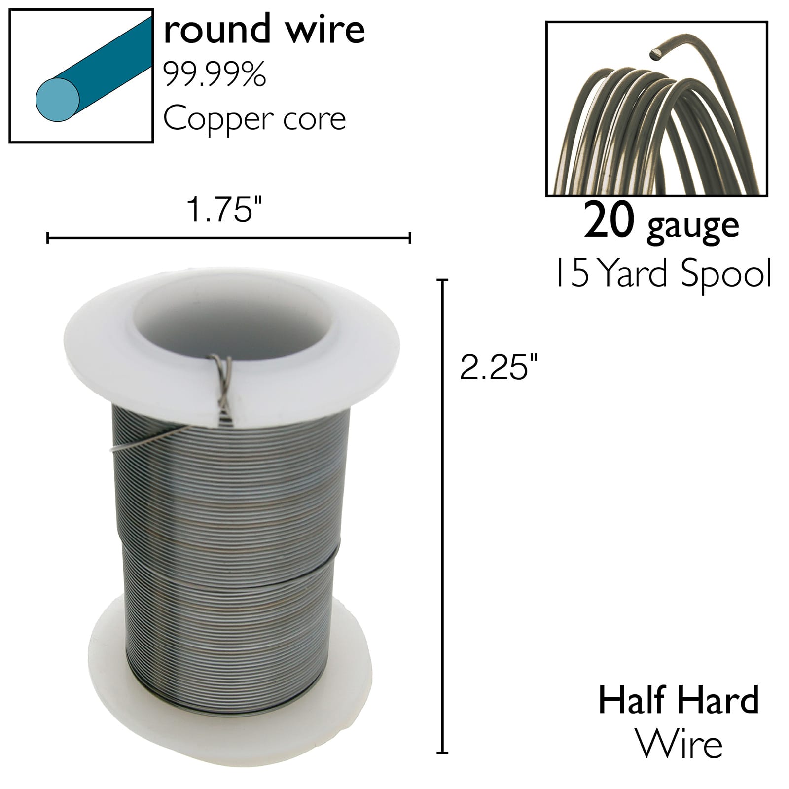 The Beadsmith® Wire Elements™ 20 Gauge Tarnish Resistant Soft Temper Wire,  6yd.