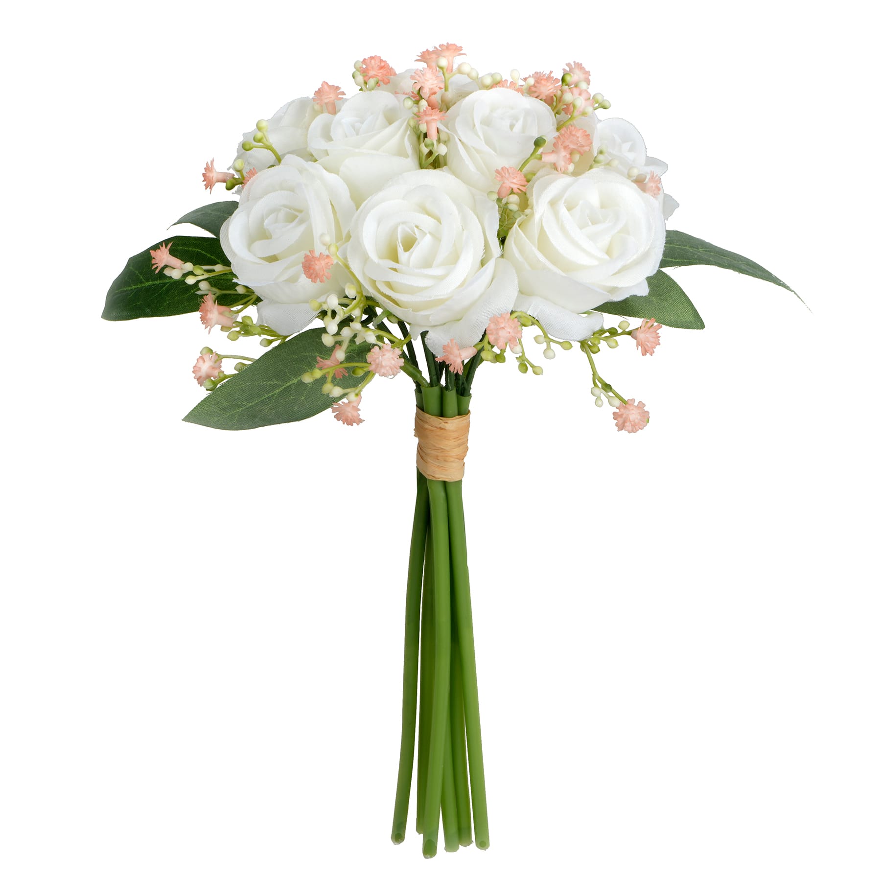 11&#x22; Cream Rose with Pink Blossom Bouquet by Ashland&#xAE;