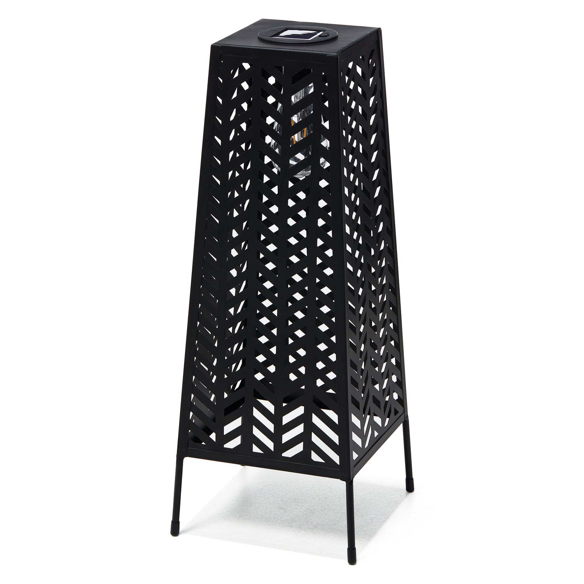 Glitzhome® 21.5" Metal Geometric Solar Powered Floor Lantern