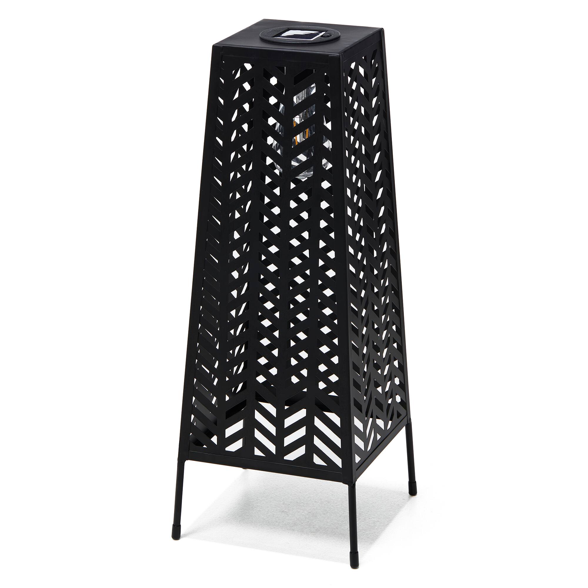 Glitzhome® 21.5" Metal Geometric Solar Powered Floor Lantern