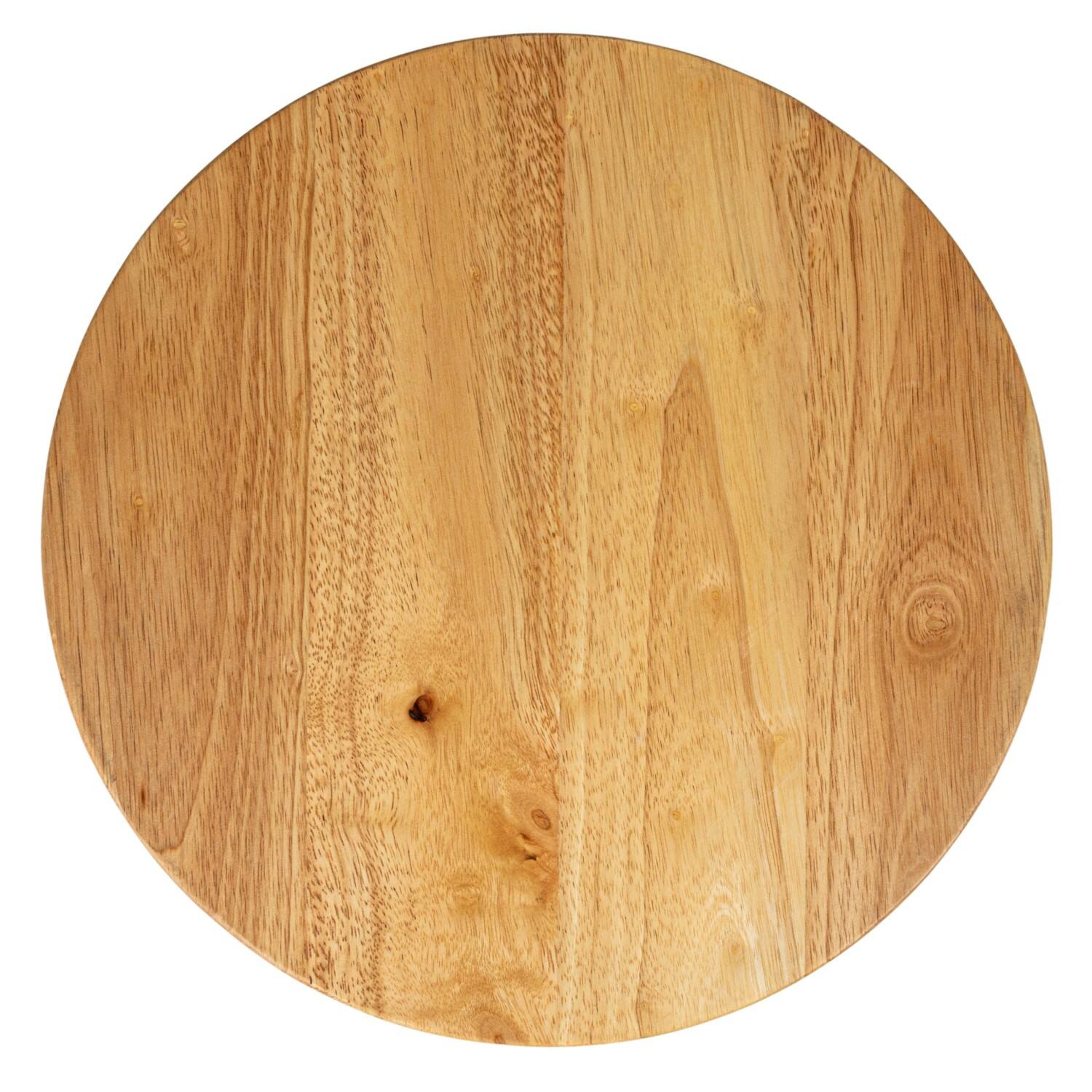 15&#x22; Round Rubberwood Cheese &#x26; Cutting Board