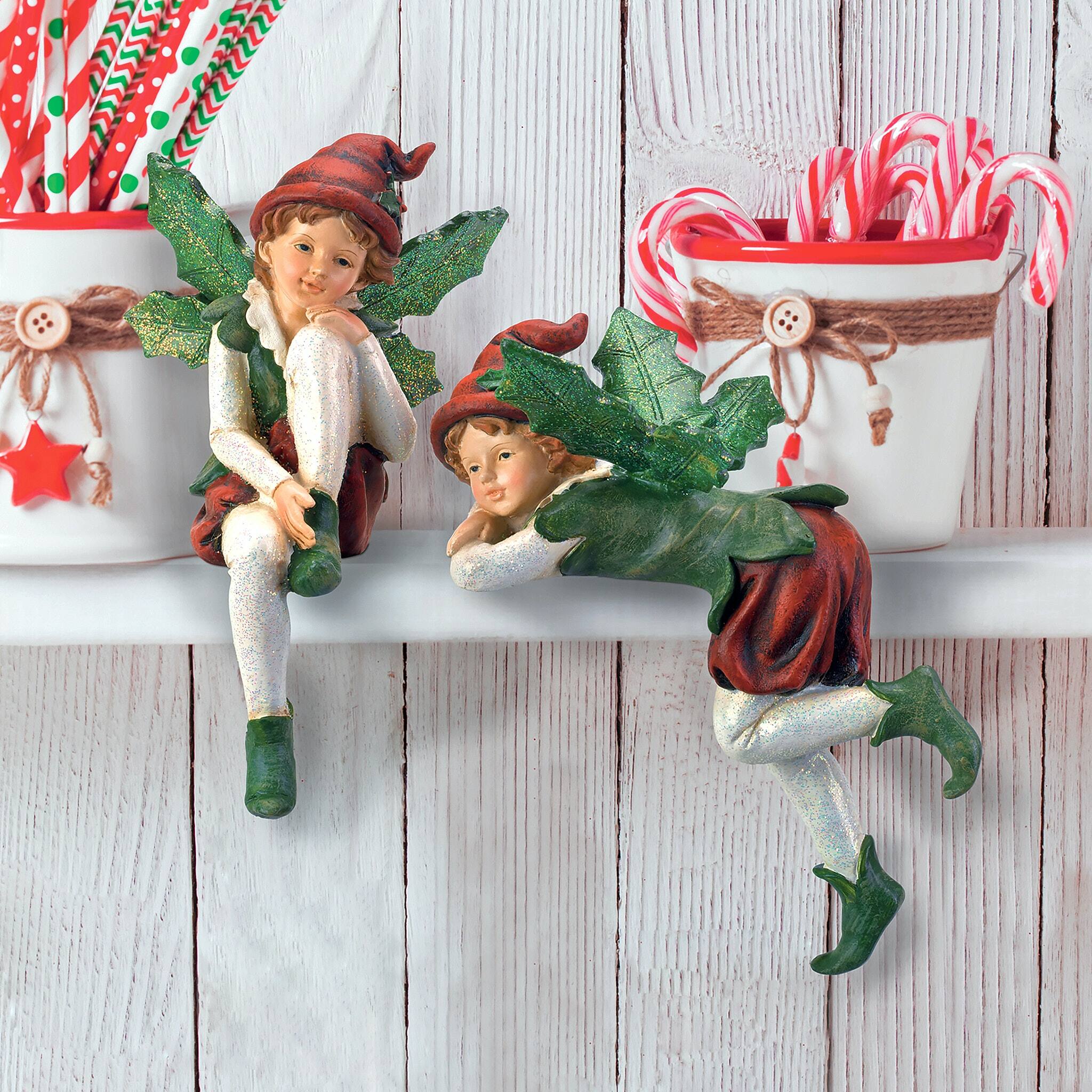 Design Toscano Santa&#x27;s Christmas Elves Shelf Sitter Statue Set