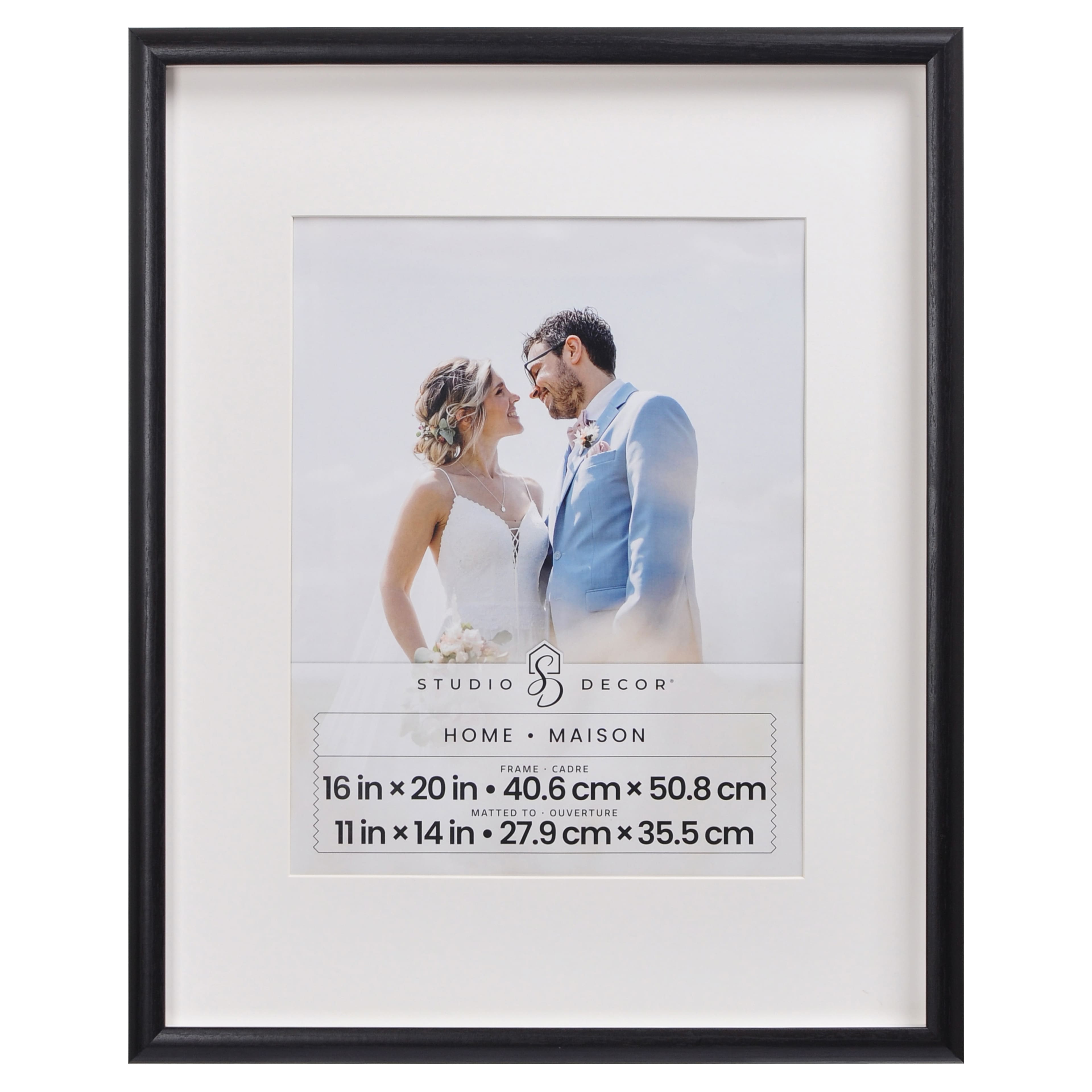 Home Black Prescott Frame with Mat by Studio D&#xE9;cor&#xAE;