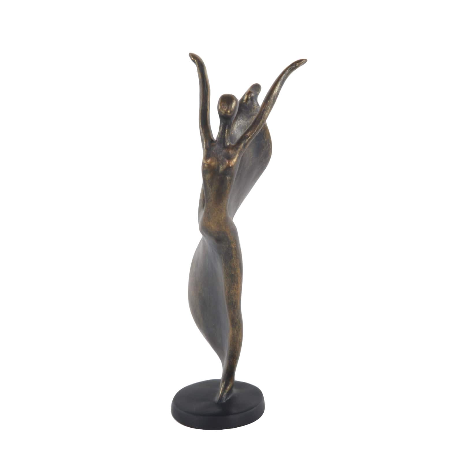 Brass Polystone Traditional Sculpture, Dancer 13&#x22; x 7&#x22; x 5&#x22;