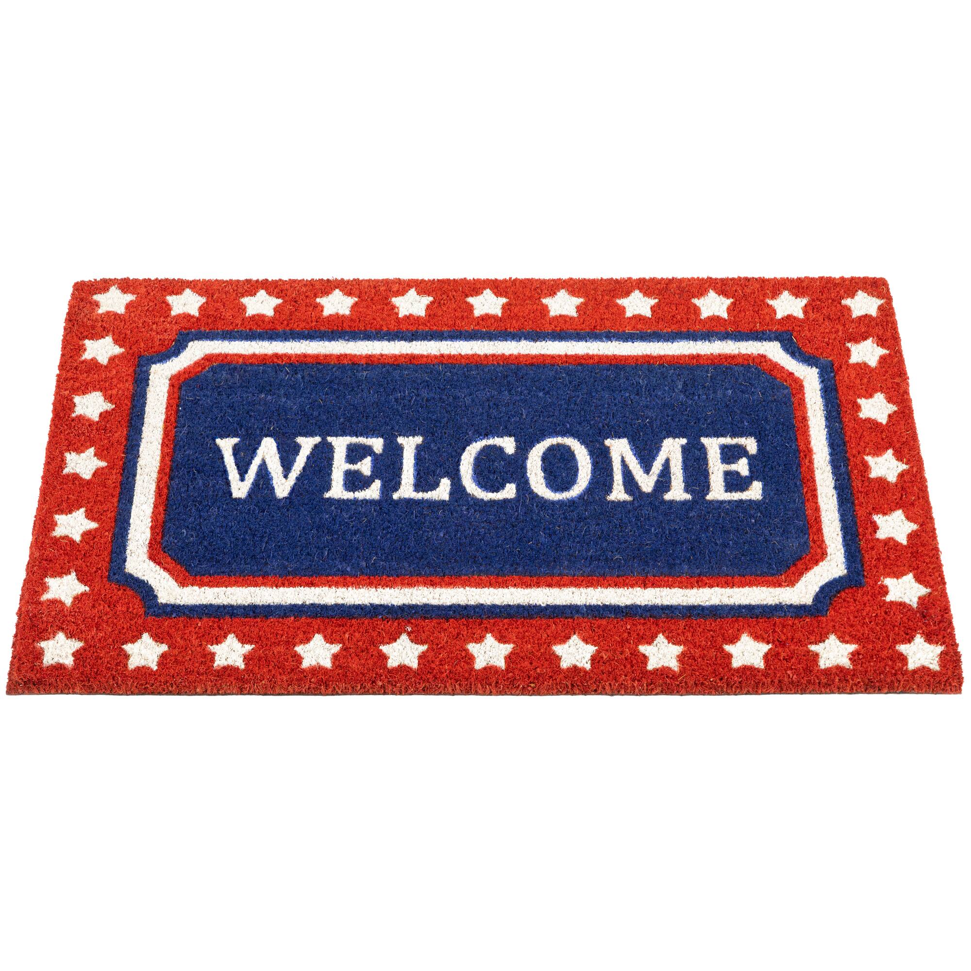 Red, White & Blue Patriotic Welcome Doormat