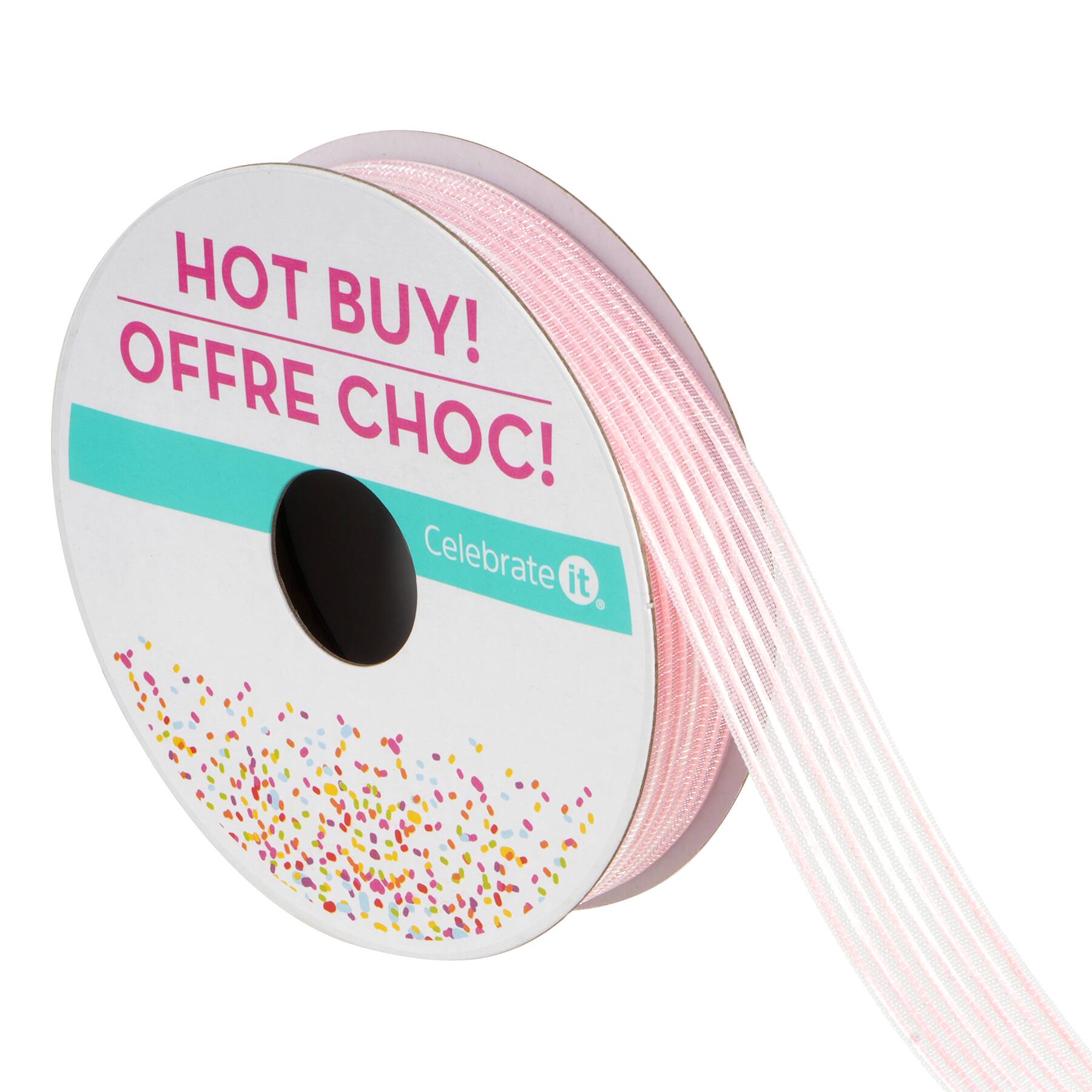 5/8" x 5yd. Striped Sheer Ribbon by Celebrate It® Hot Buy!