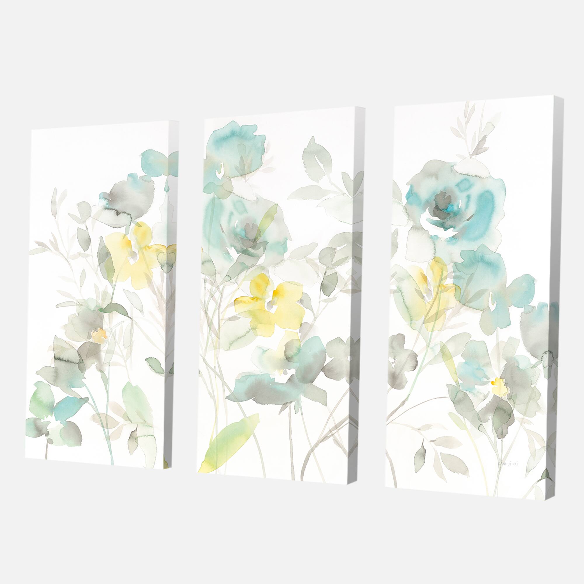 Designart - Aqua Rose Natural Element - Farmhouse Premium Canvas Wall Art