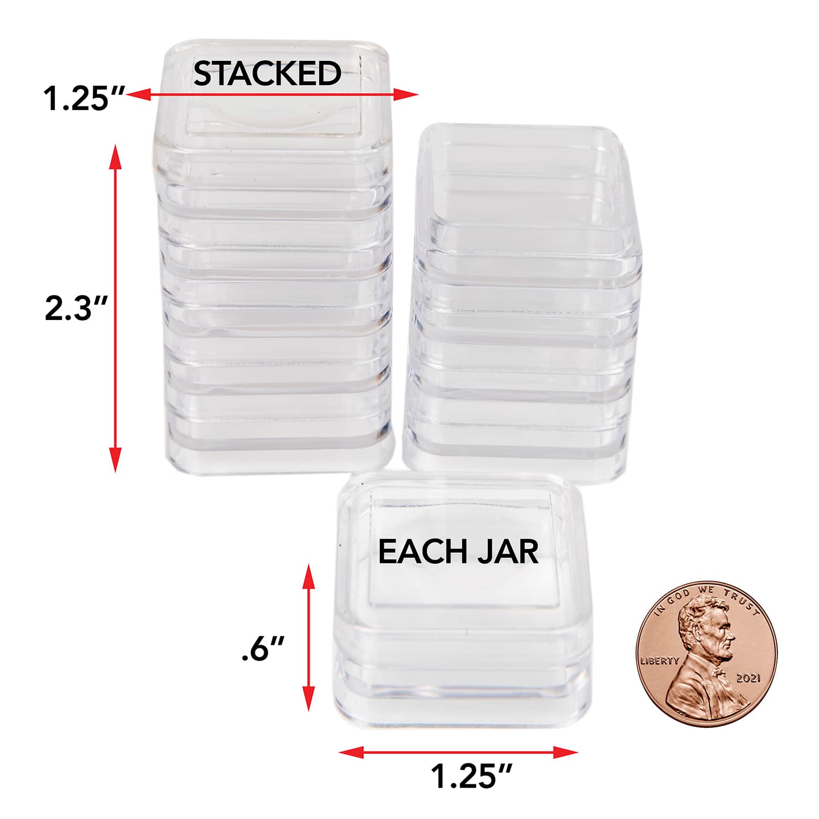 The Beadsmith® Personality Case Square Stacker Jar Set