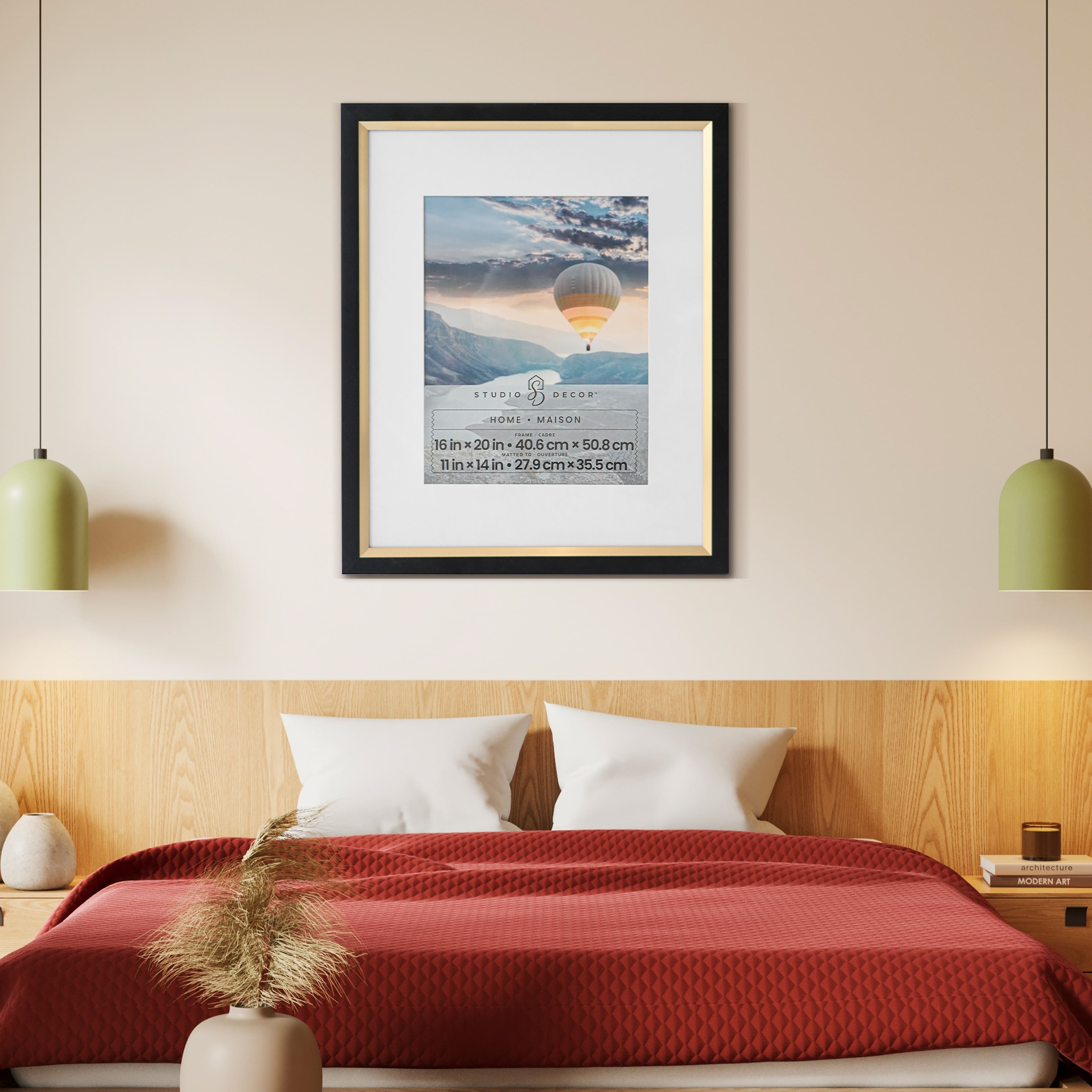 Home Black &#x26; Gold Frame with Mat by Studio D&#xE9;cor&#xAE;