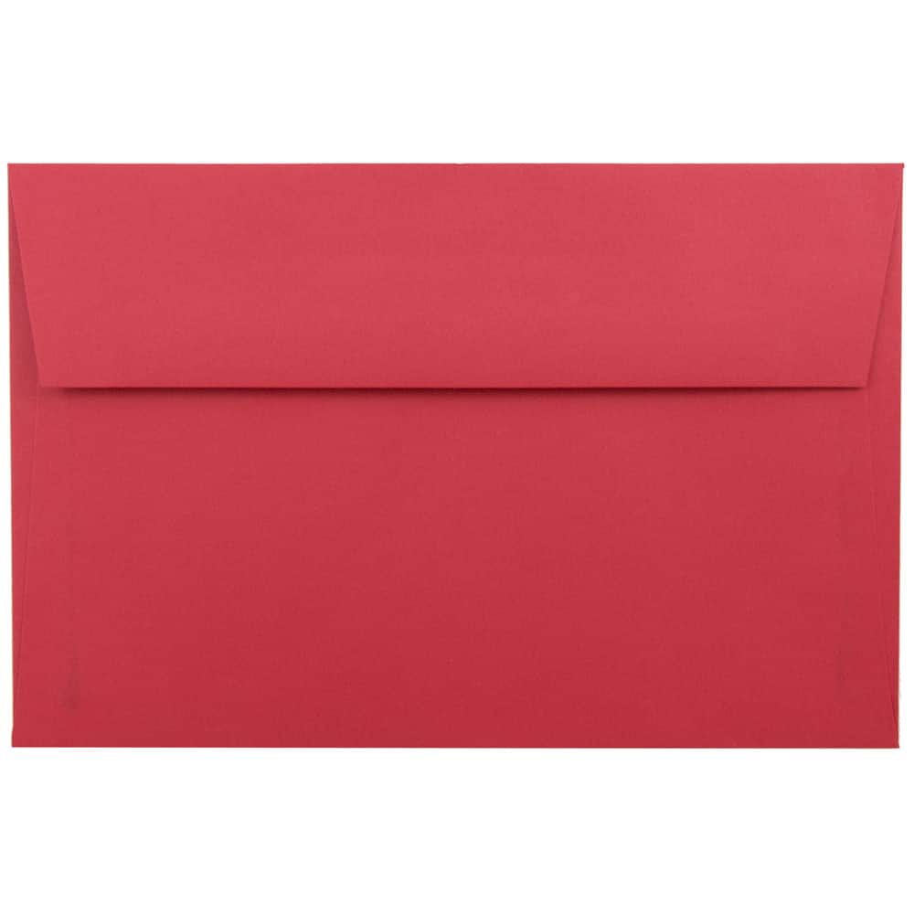 JAM Paper 6"x 9" Brite Hue Christmas Red Colored Invitation Envelopes, 50ct.