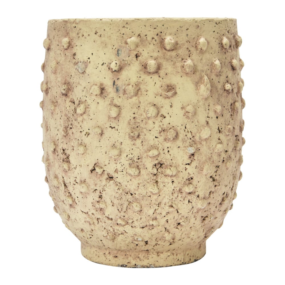 Hello Honey® 9'' Distressed Finish Sandstone Hobnail Planter