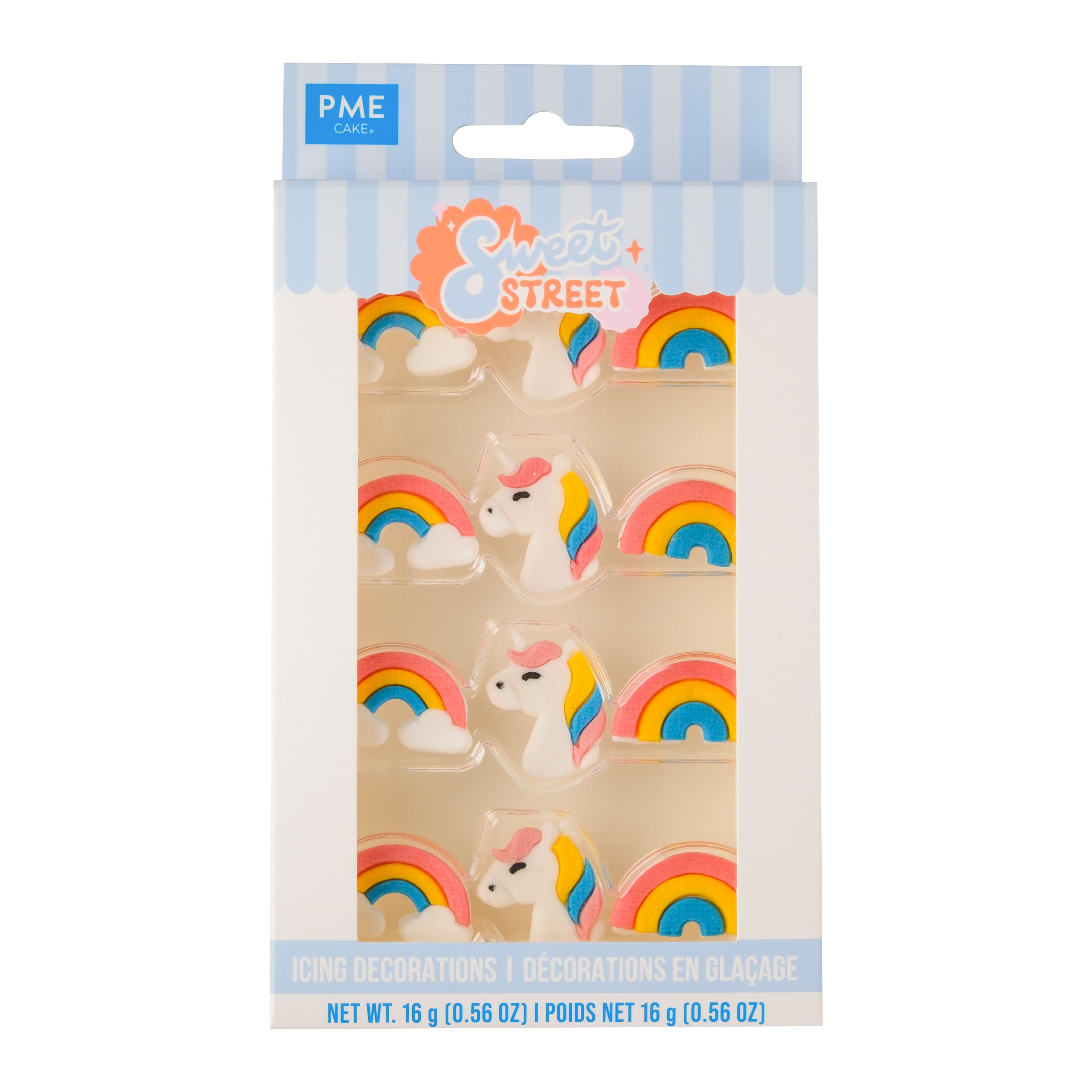 PME Cake Sweet Street&#xAE; Unicorn &#x26; Rainbow Icing Decorations