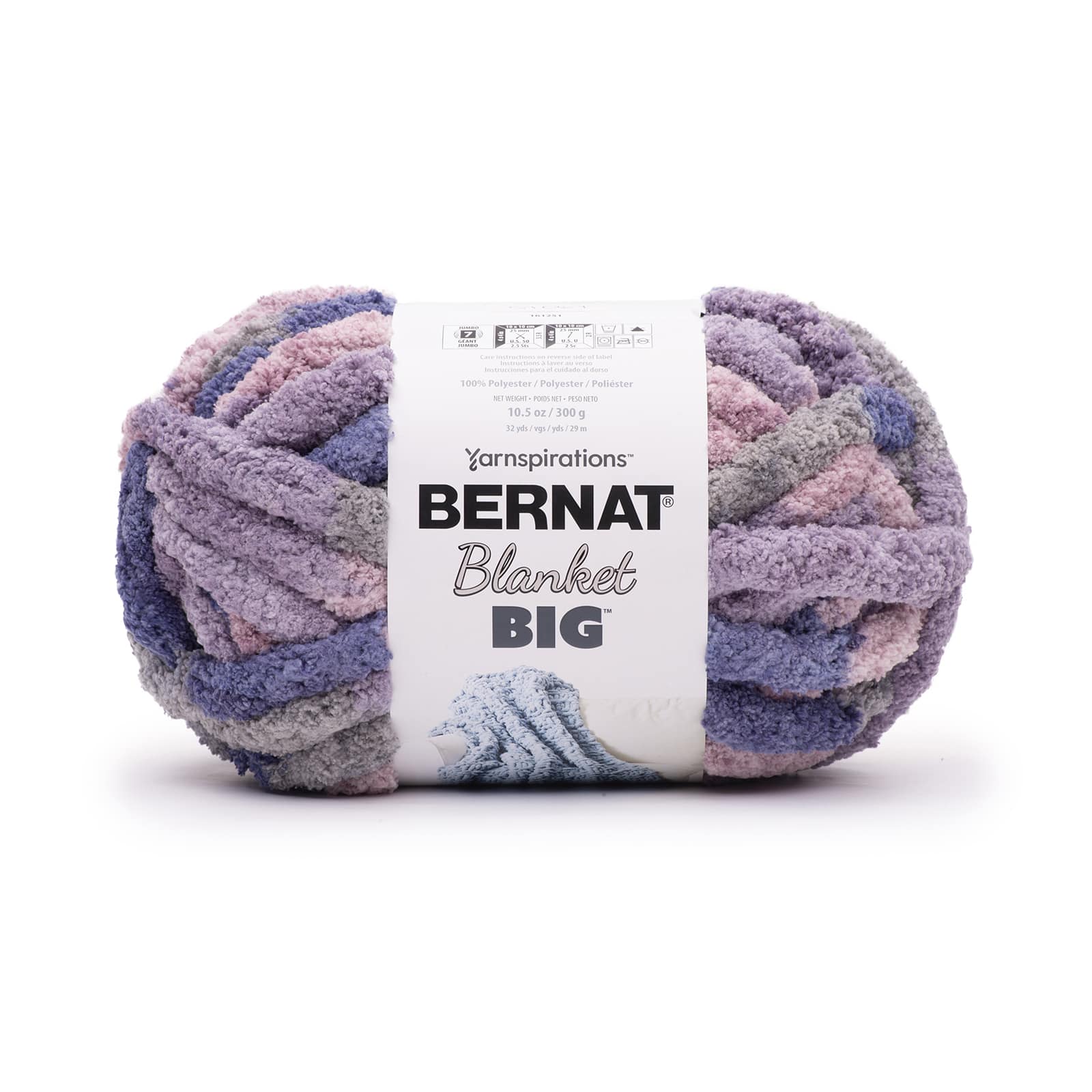 Bernat Blanket Shadow Purple Yarn - 2 Pack of 300g/10.5oz - Polyester - 6  Super Bulky - 220 Yards - Knitting/Crochet