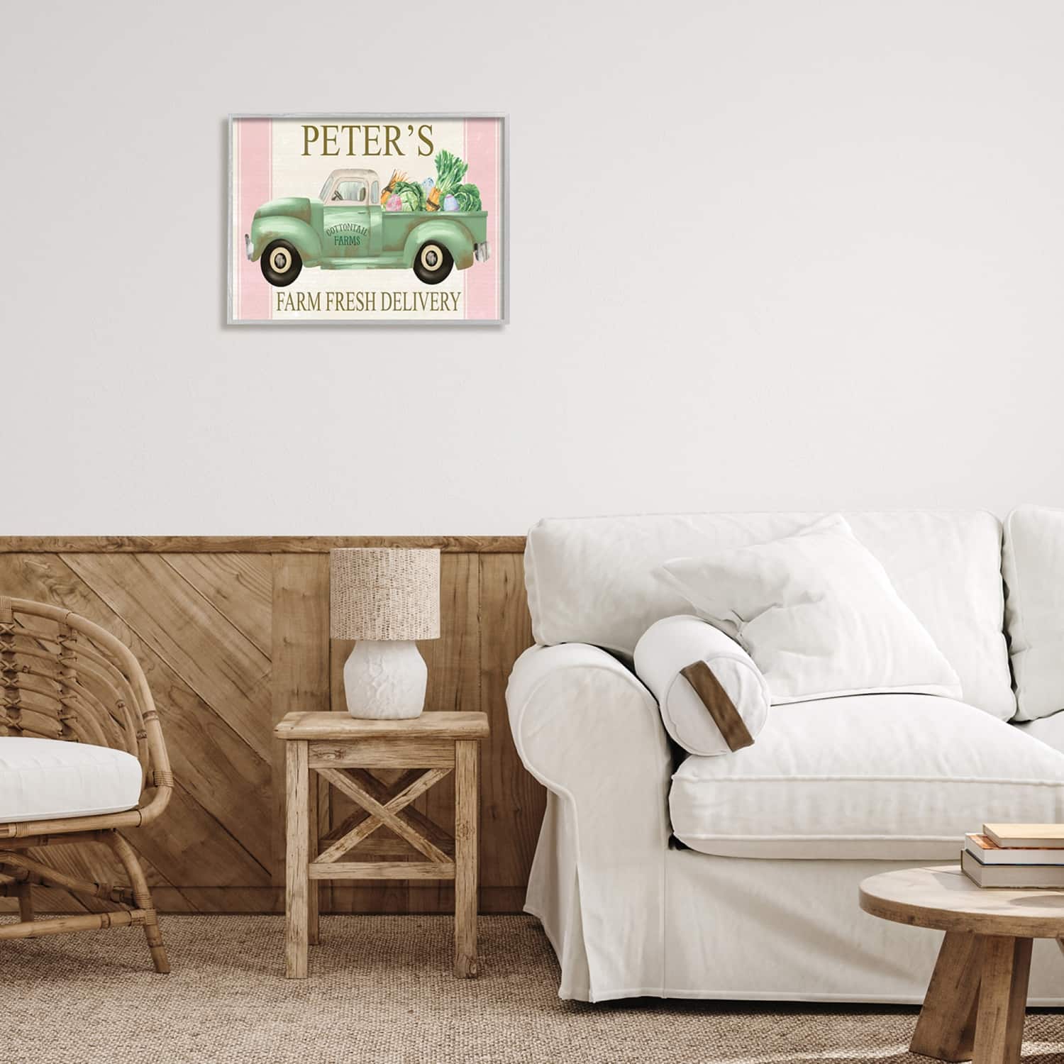 Stupell Industries Farm Fresh Delivery Sign Rustic Countryside Vegetables Framed Giclee Art