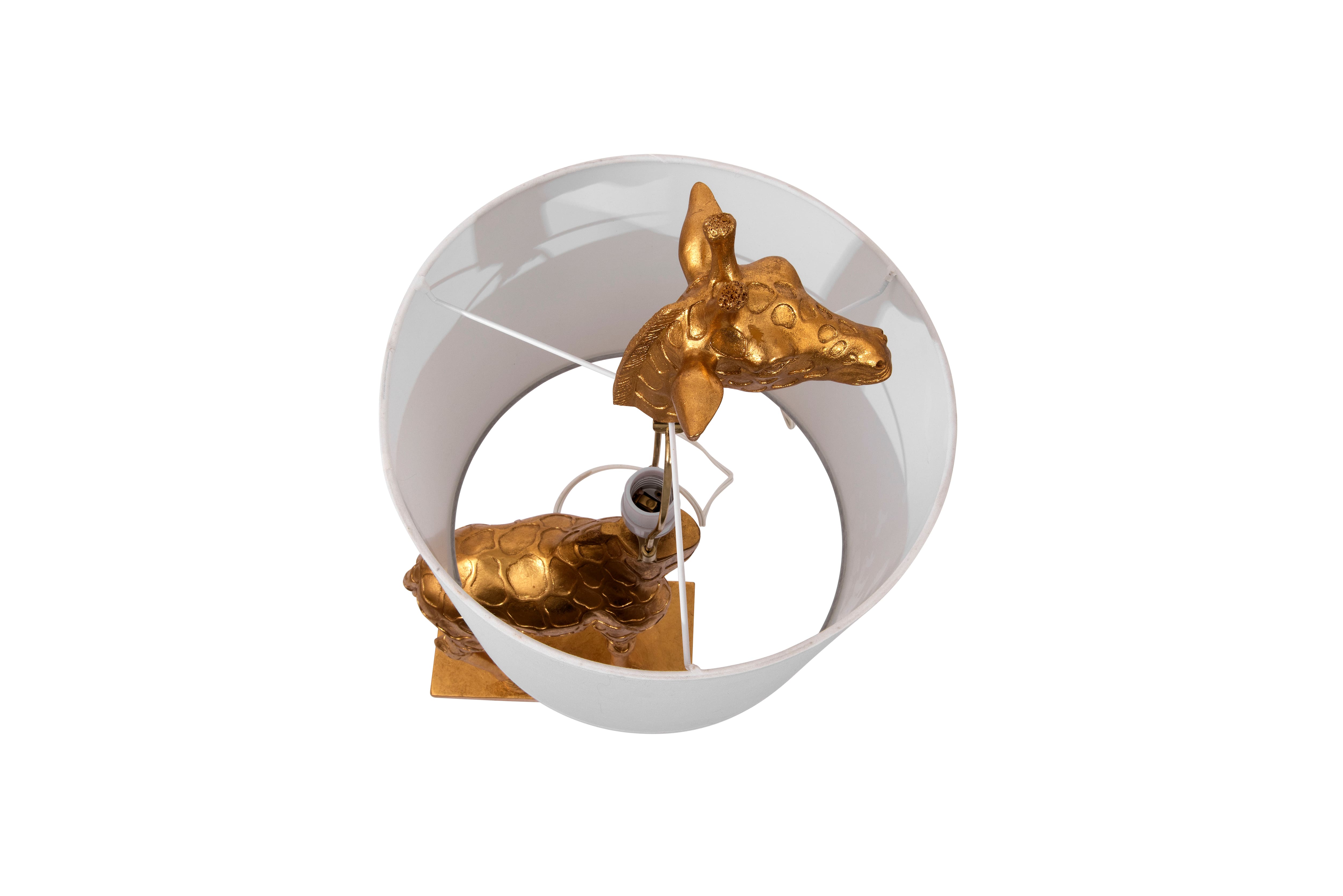 Hello Honey® 27.8" Gold Giraffe Lamp with Linen Shade