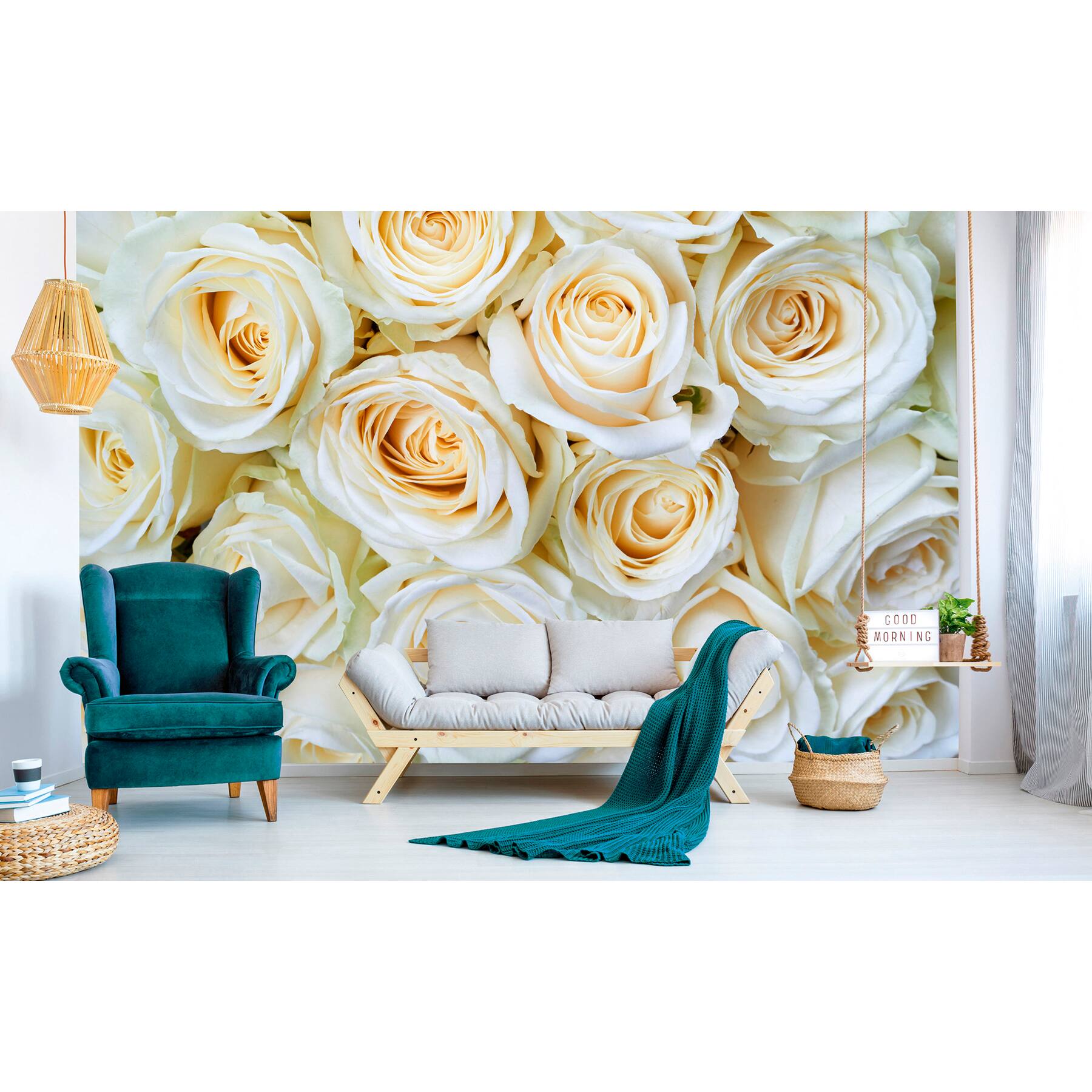 Dimex White Roses Wall Mural