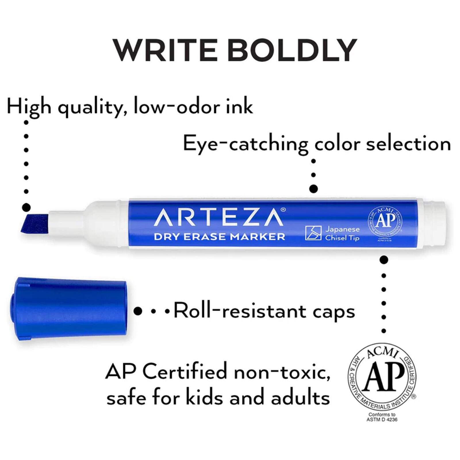 Arteza&#xAE; Blue Chisel Tip Dry Erase Markers, 36ct.