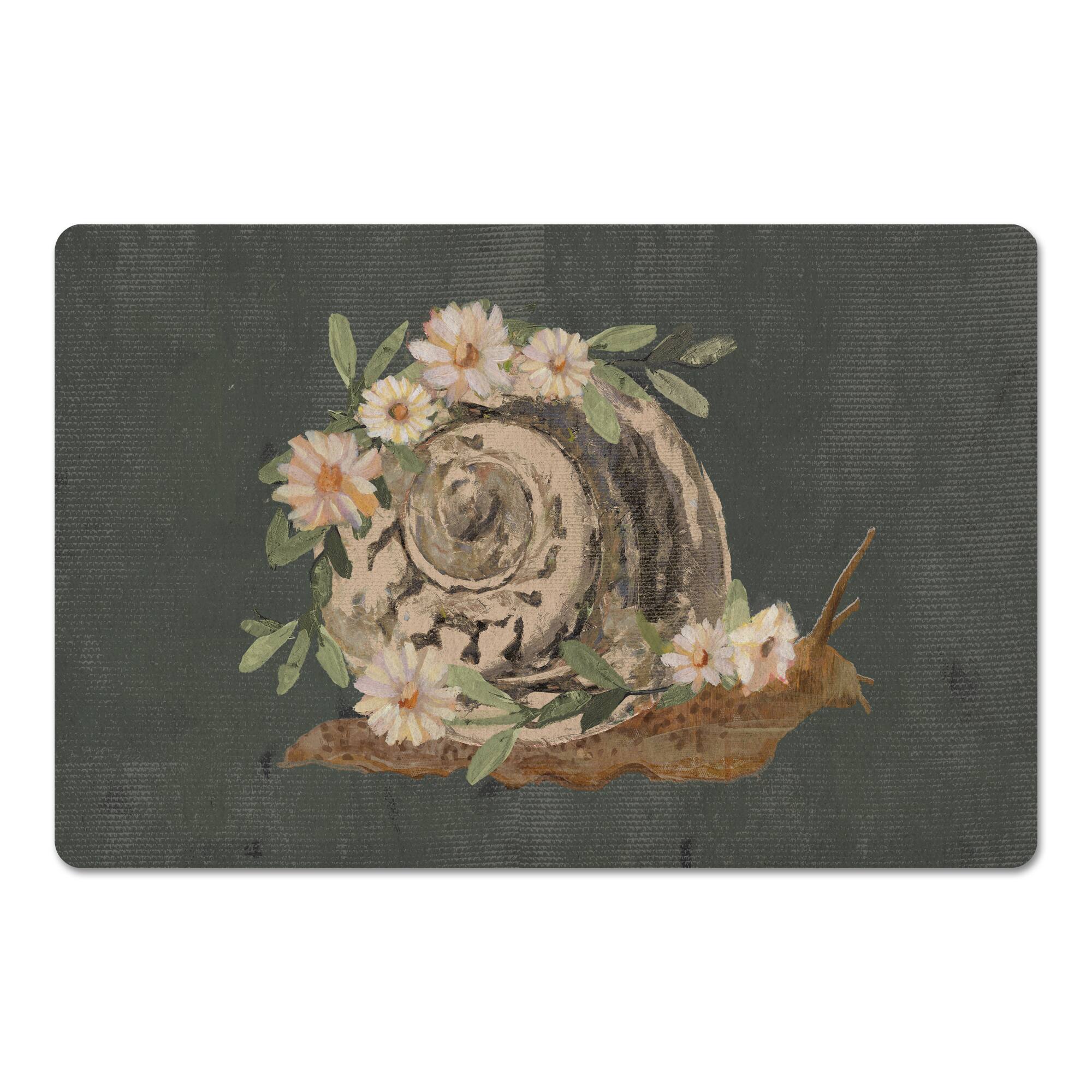 18" x 27" Moody Boho Floral Snail Floor Mat