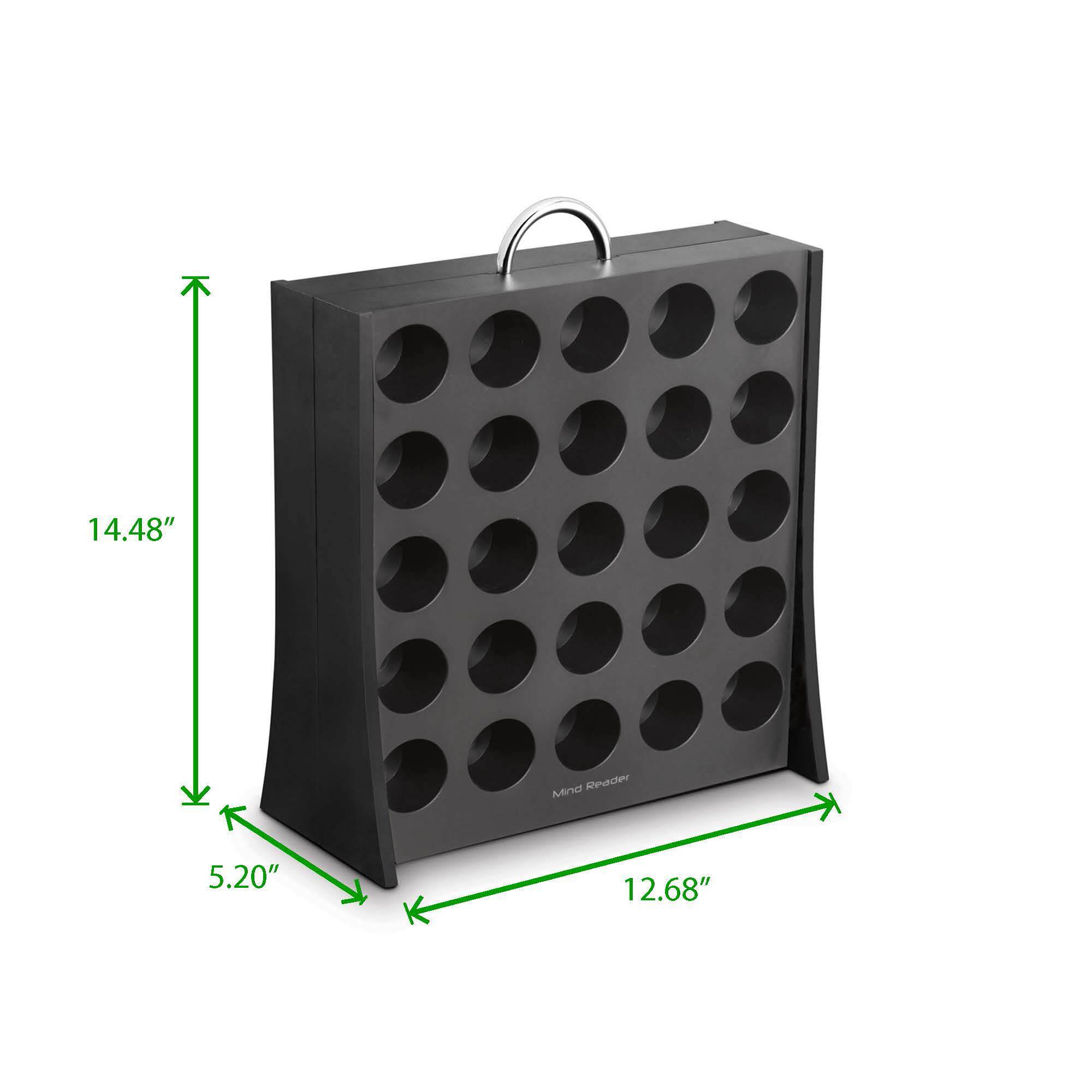 Mind Reader Black 11 Compartment Coffee Condiment Organizer &#x26; 50 Capacity Single Serve Coffee Pod Holder Storage Organizer